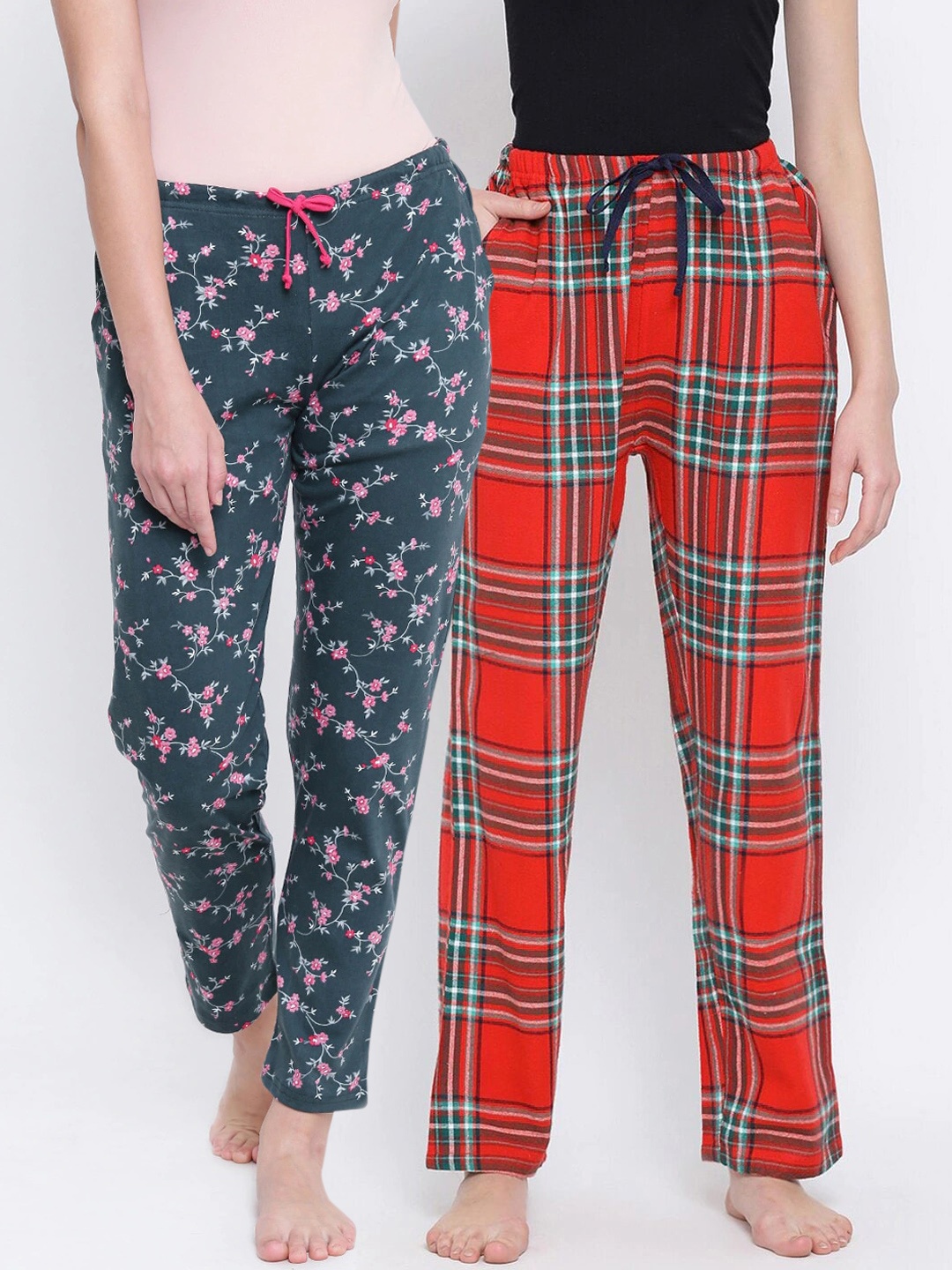 

Kanvin Women Pack Of 2 Lounge Pants, Teal