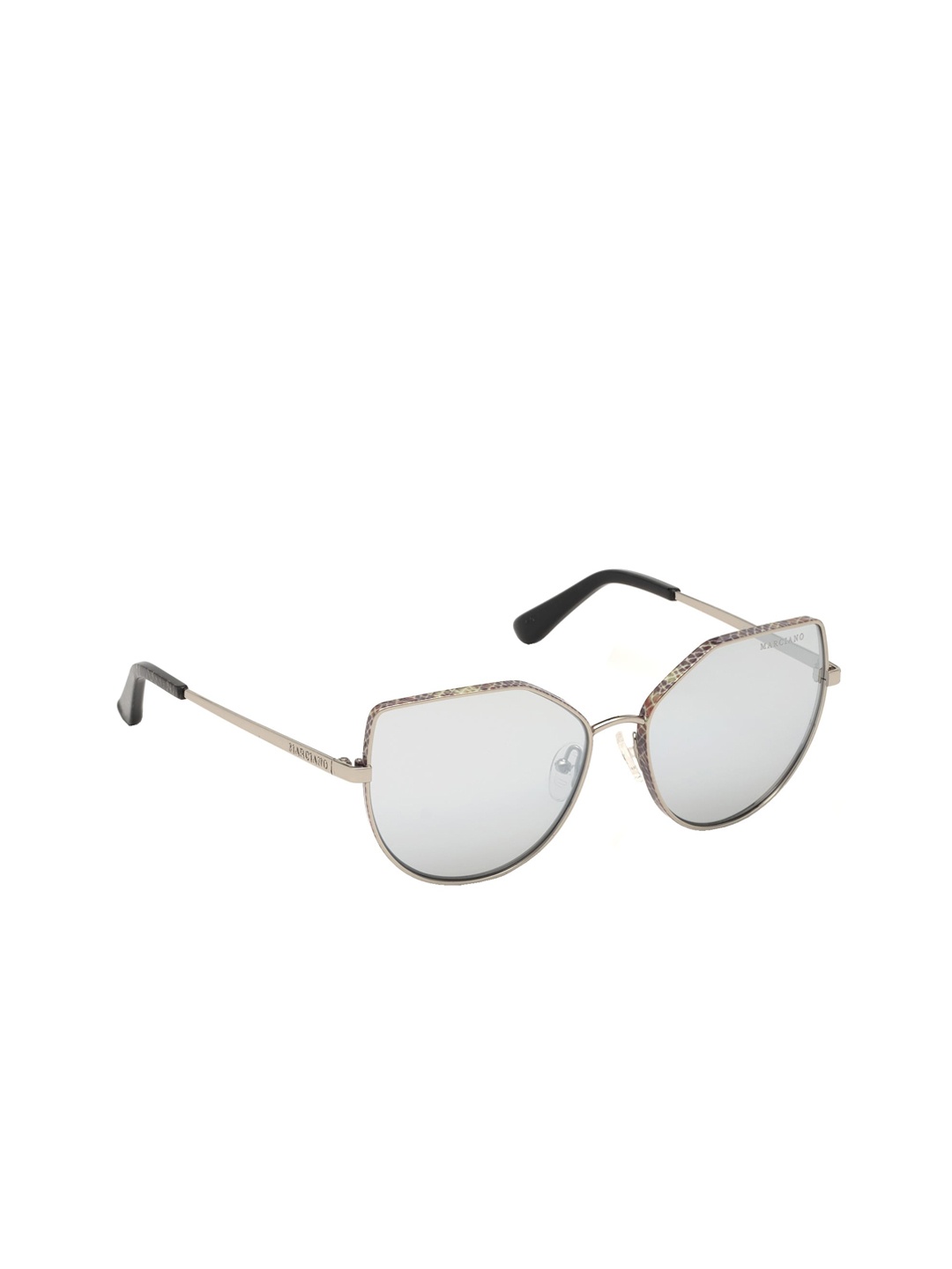 GUESS Women Silver-Toned Cateye Sunglasses GM0801 57 10B, Grey
