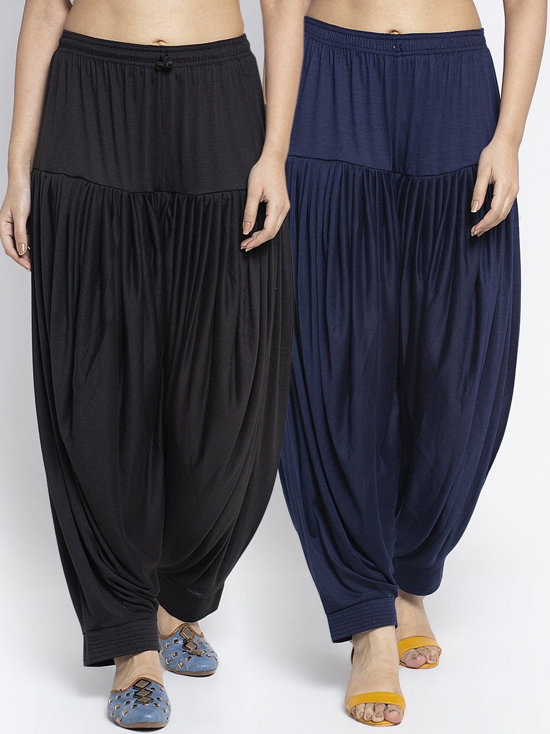 

GRACIT Women Pack Of 2 Solid Patialas, Black