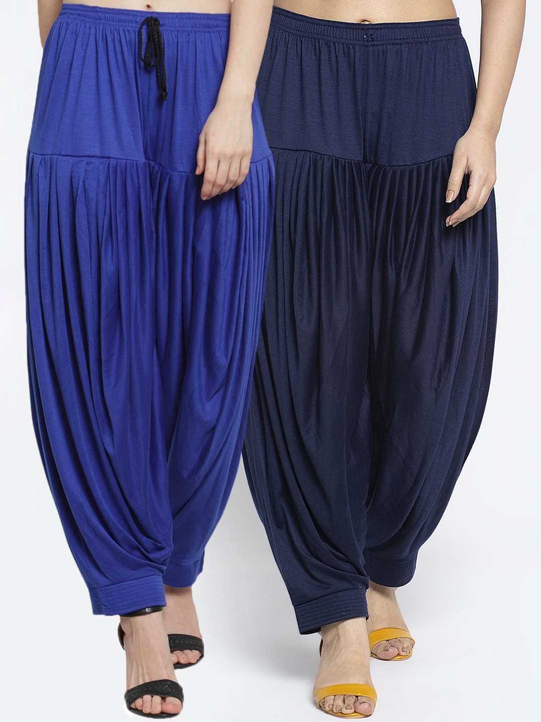 

GRACIT Women Pack of 2 Solid Loose Fit Patialas, Blue