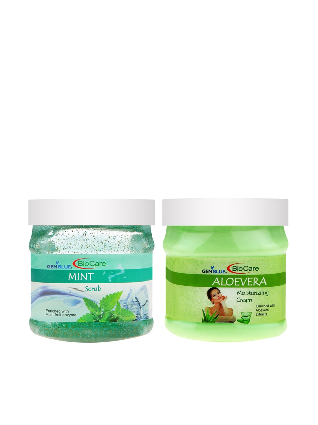 

GEMBLUE BioCare Unisex Set Of 2 Mint Scrub & Alovera Cream, Green