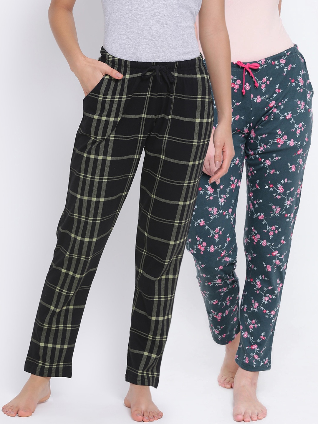 

Kanvin Women Pack of 2 Printed Lounge Pants, Green