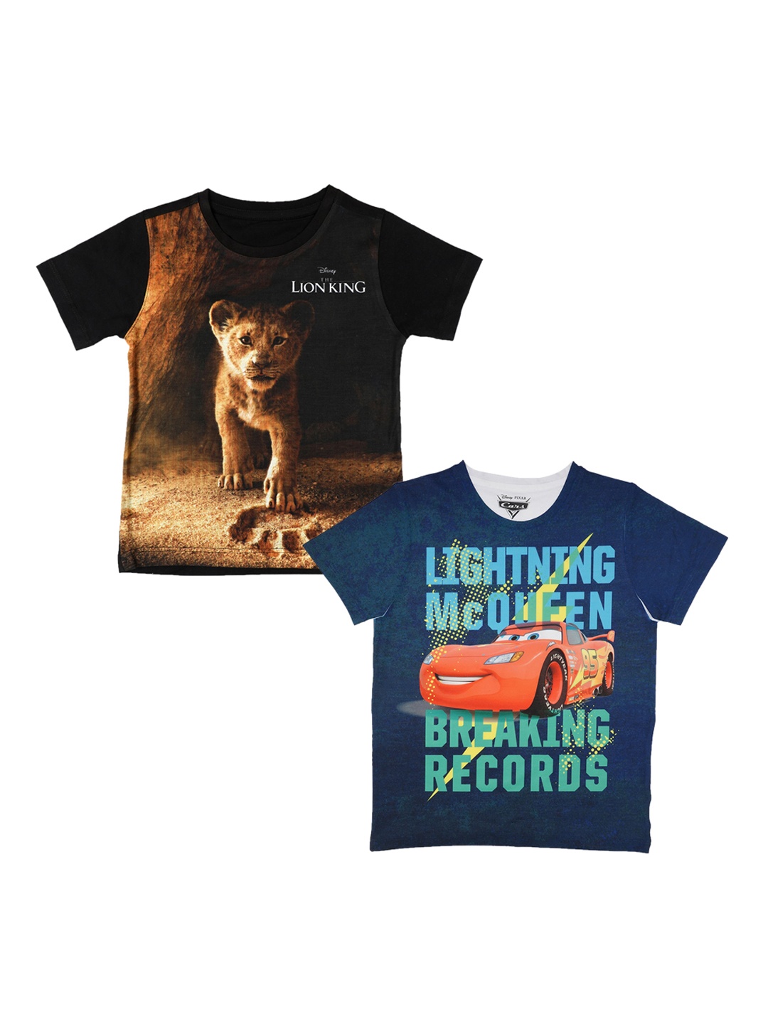 

Disney by Wear Your Mind Boys Black Printed Round Neck T-shirt