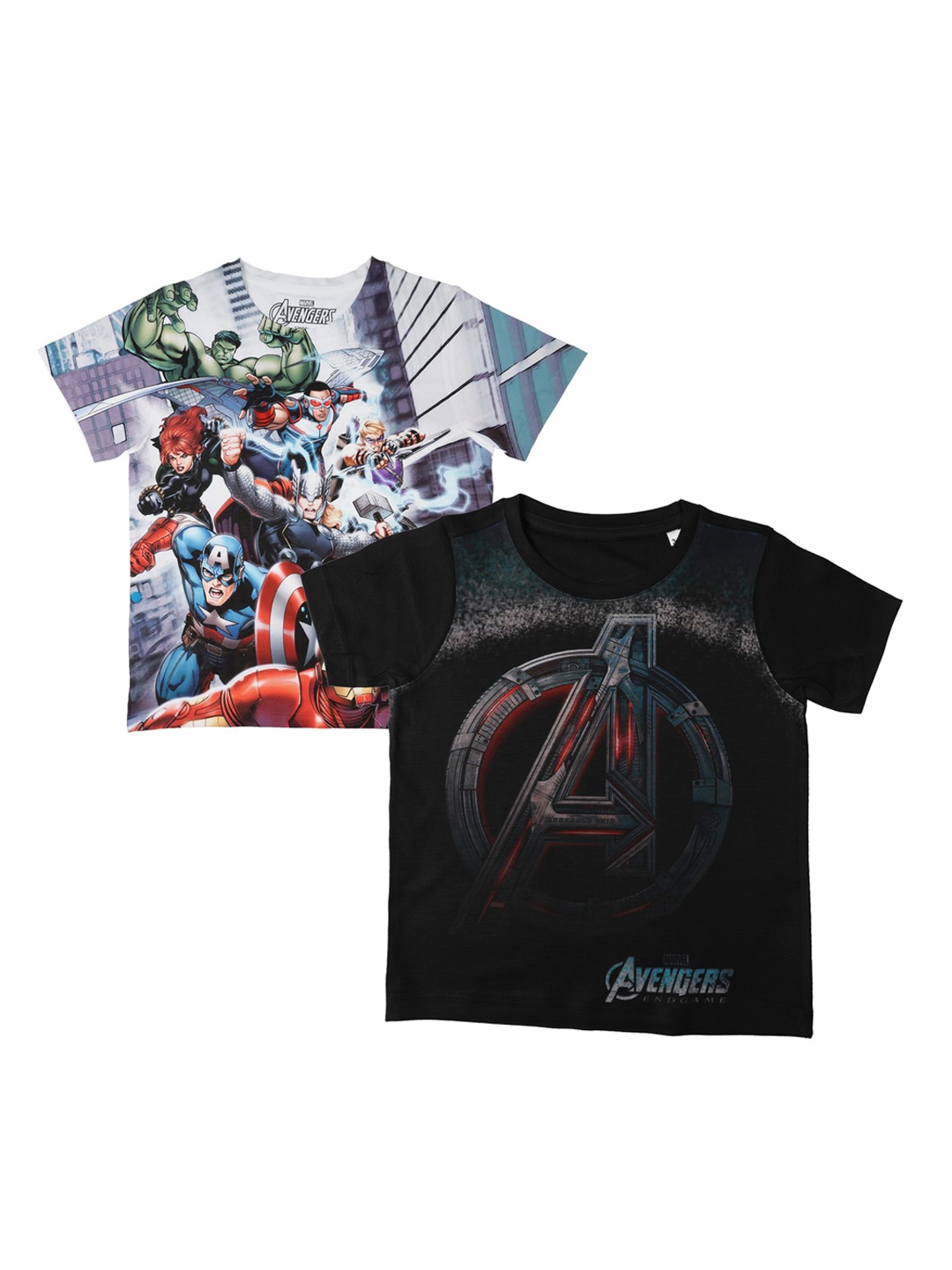 

Marvel by Wear Your Mind Boys Pack Of 2 White Printed Round Neck T-shirts