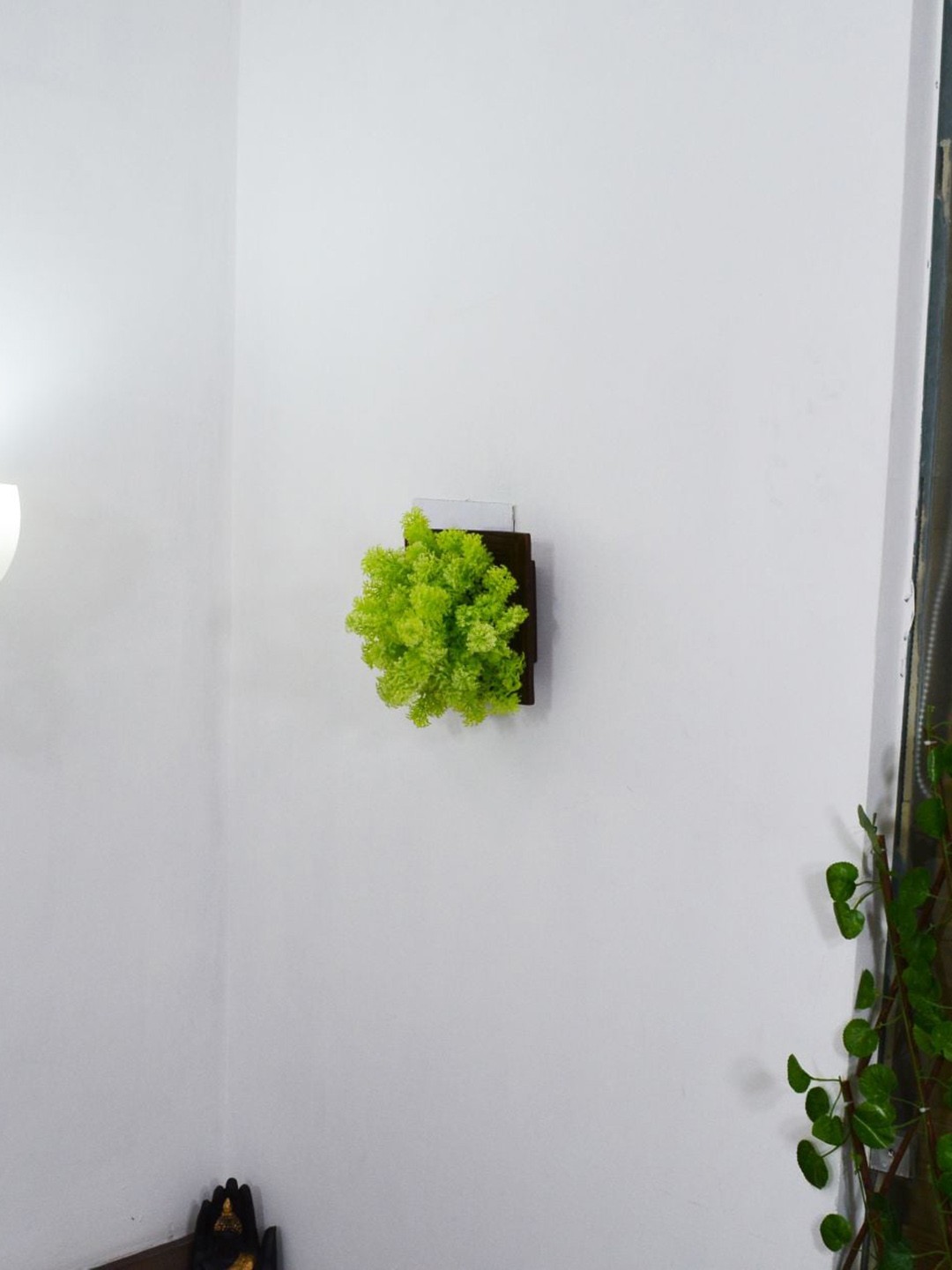

fancy mart Green Artificial Coriander Plant With Wall Hanging Panel