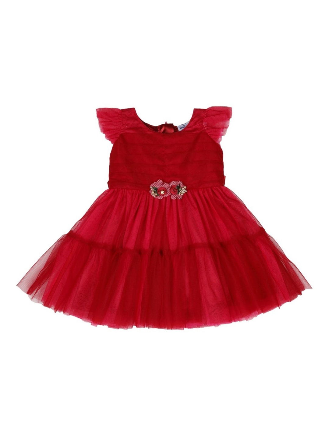 

Doodle Girls Maroon Solid Fit and Flare Dress