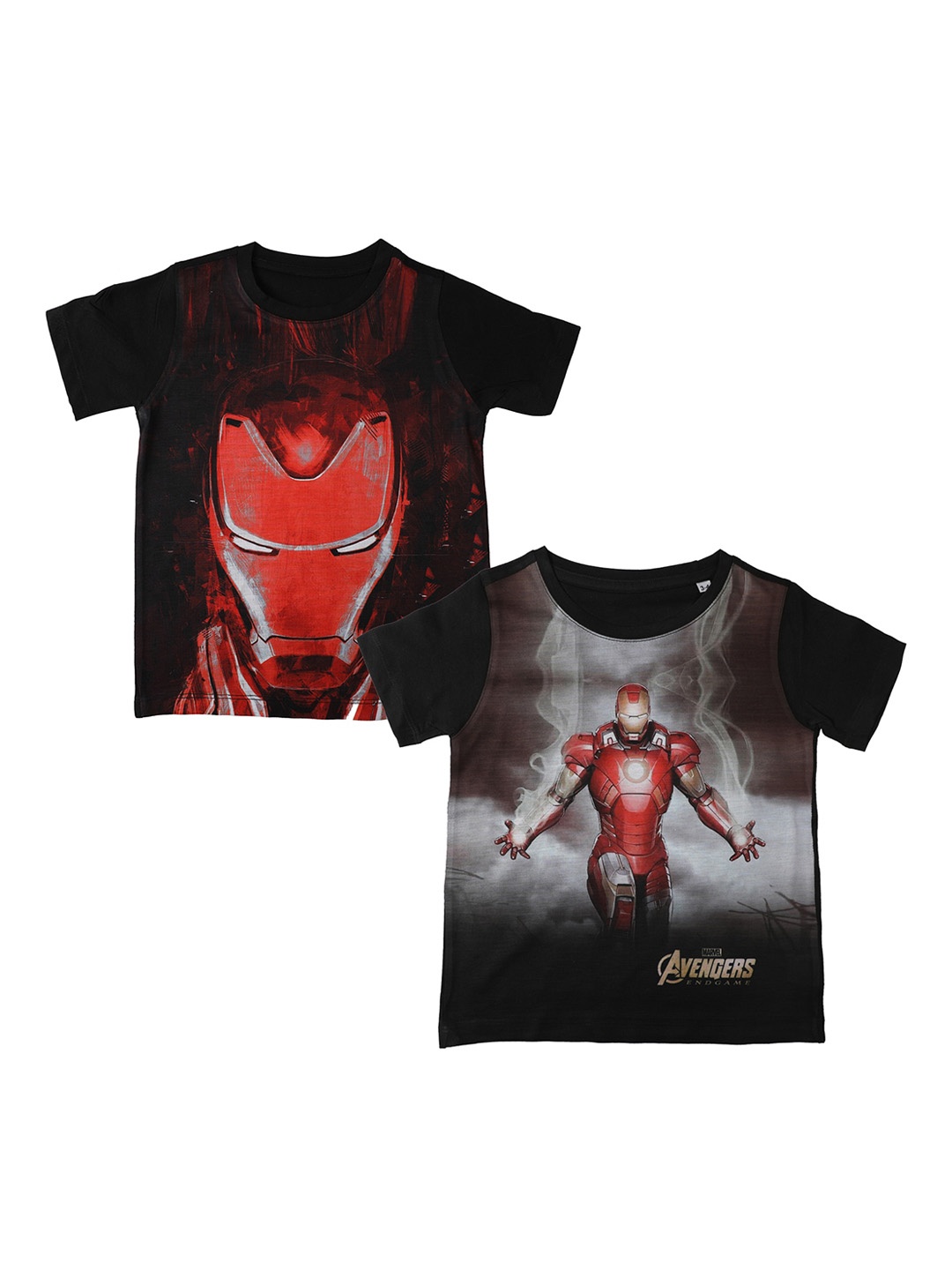 

Marvel by Wear Your Mind Boys Pack Of 2 Black Printed Round Neck T-shirts
