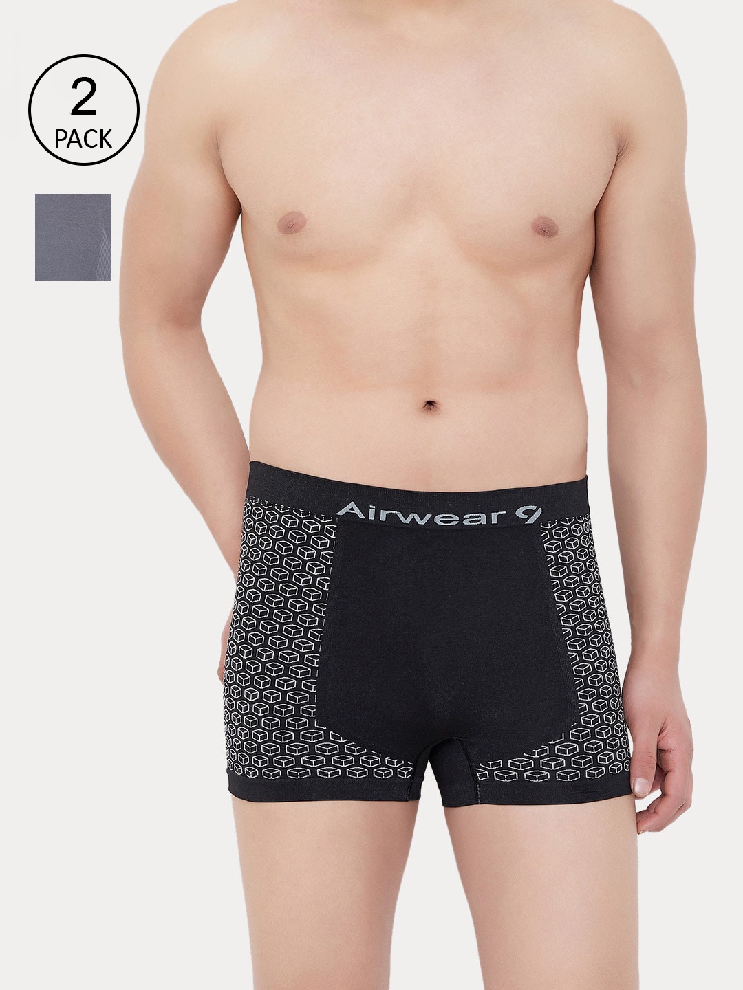 C9 AIRWEAR Men Pack of 2 Assorted Trunks P604LightGrey_P603