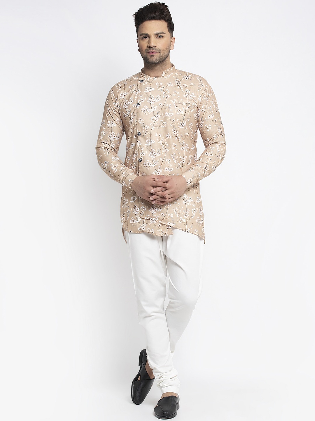 Benstoke Men Multicoloured Printed Kurta with Churidar, Multi