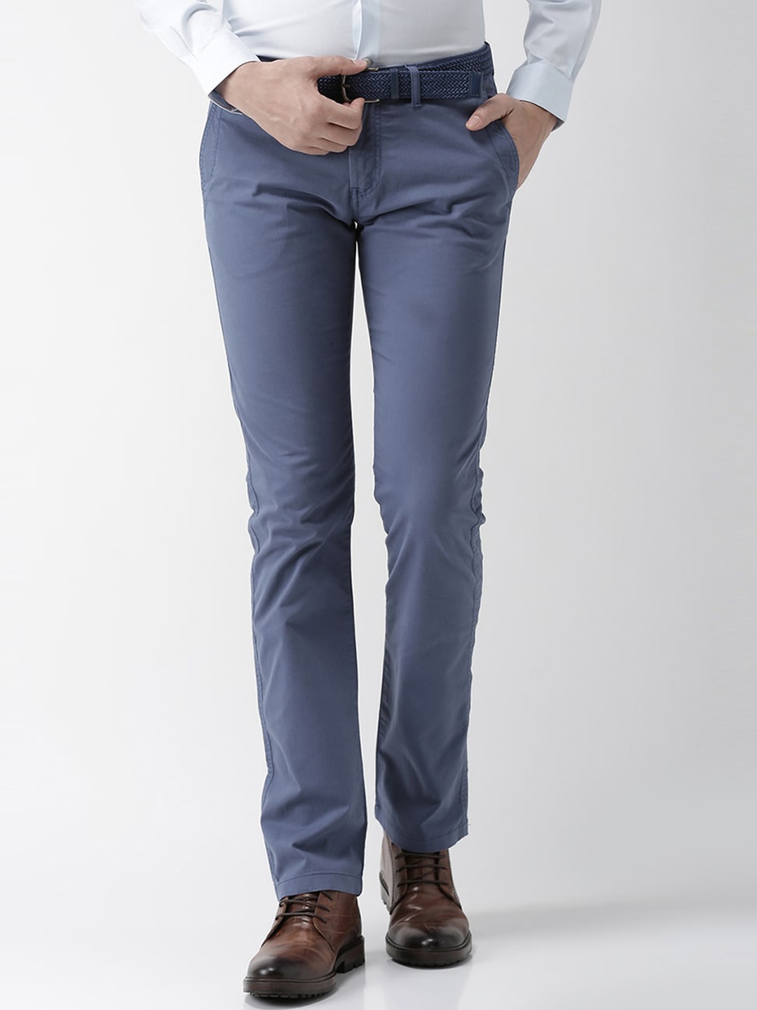 

Celio Men Blue Straight Fit Solid Chinos