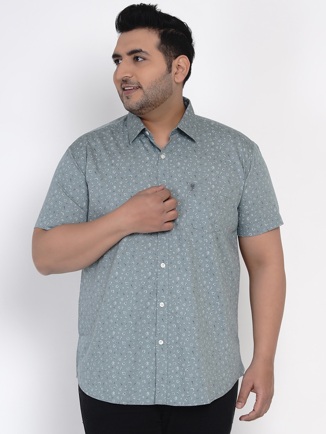 

John Pride Men Sea Green Regular Fit Printed Casual Shirt