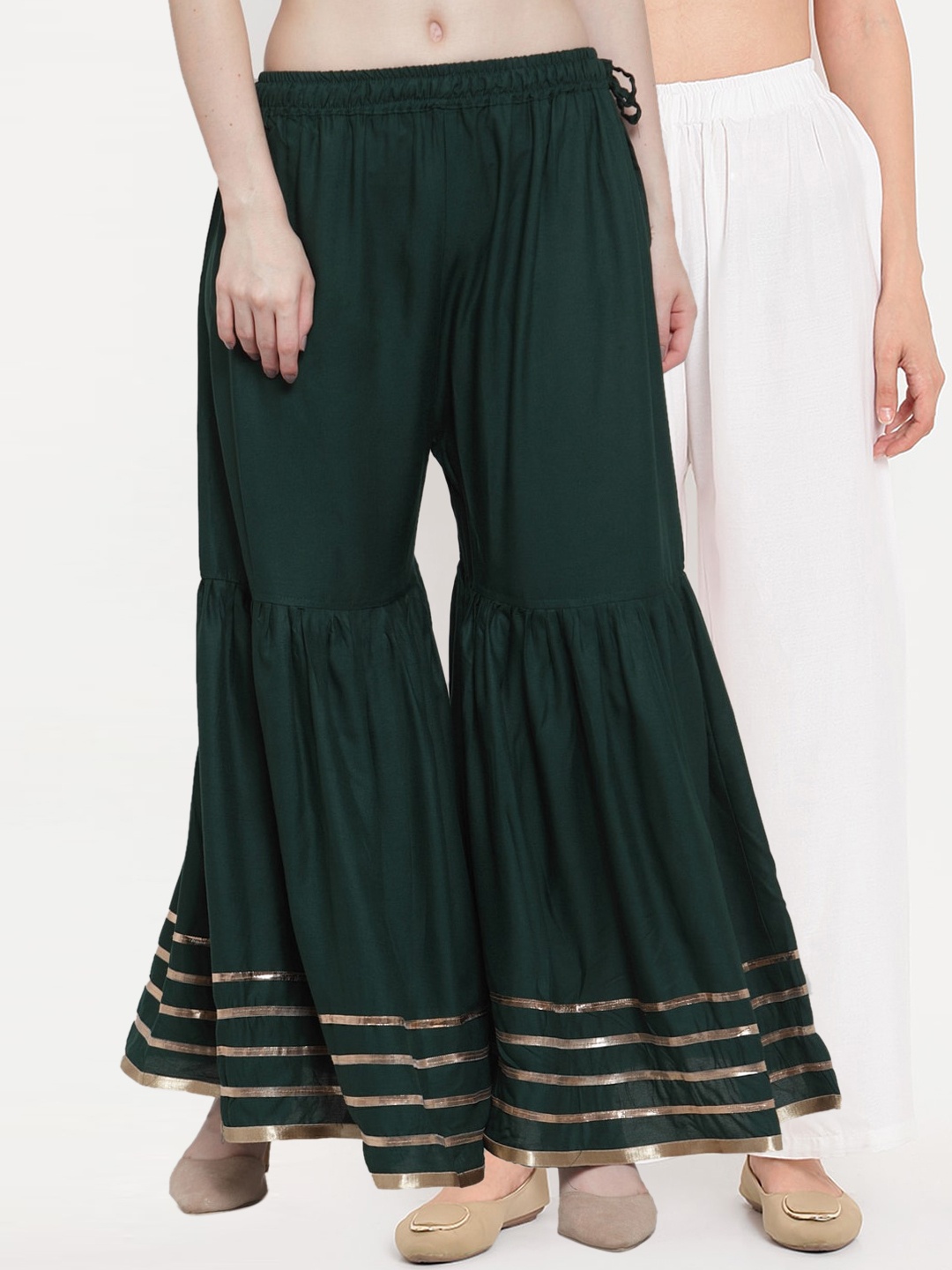 

TAG 7 Women White Hem Design, Green