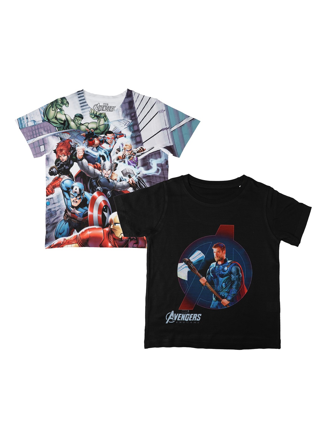 

Marvel by Wear Your Mind Boys Pack Of 2 White Printed Round Neck T-shirts