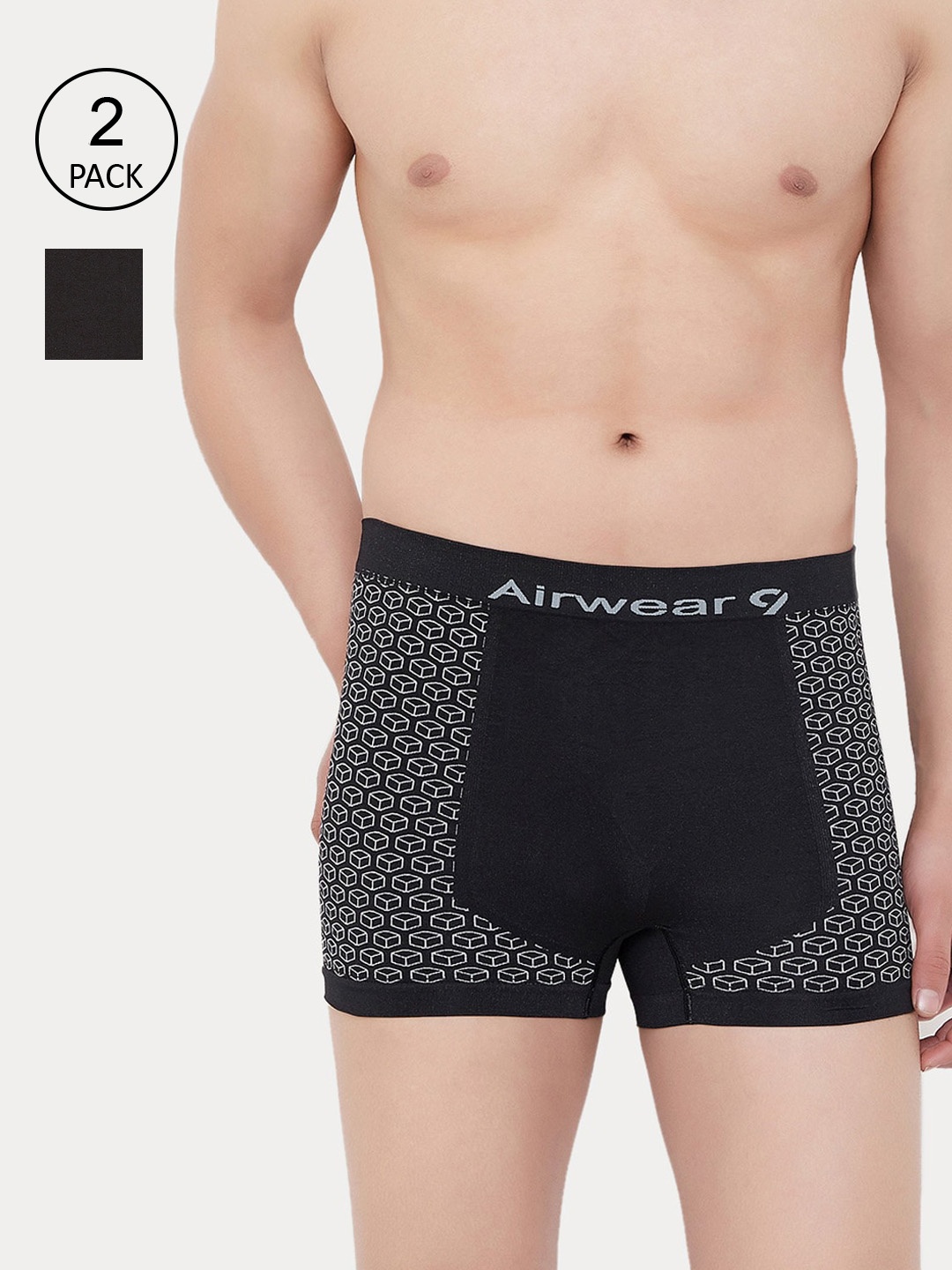 

C9 AIRWEAR Men Pack of 2 Assorted Trunks P604JetBlack_P603