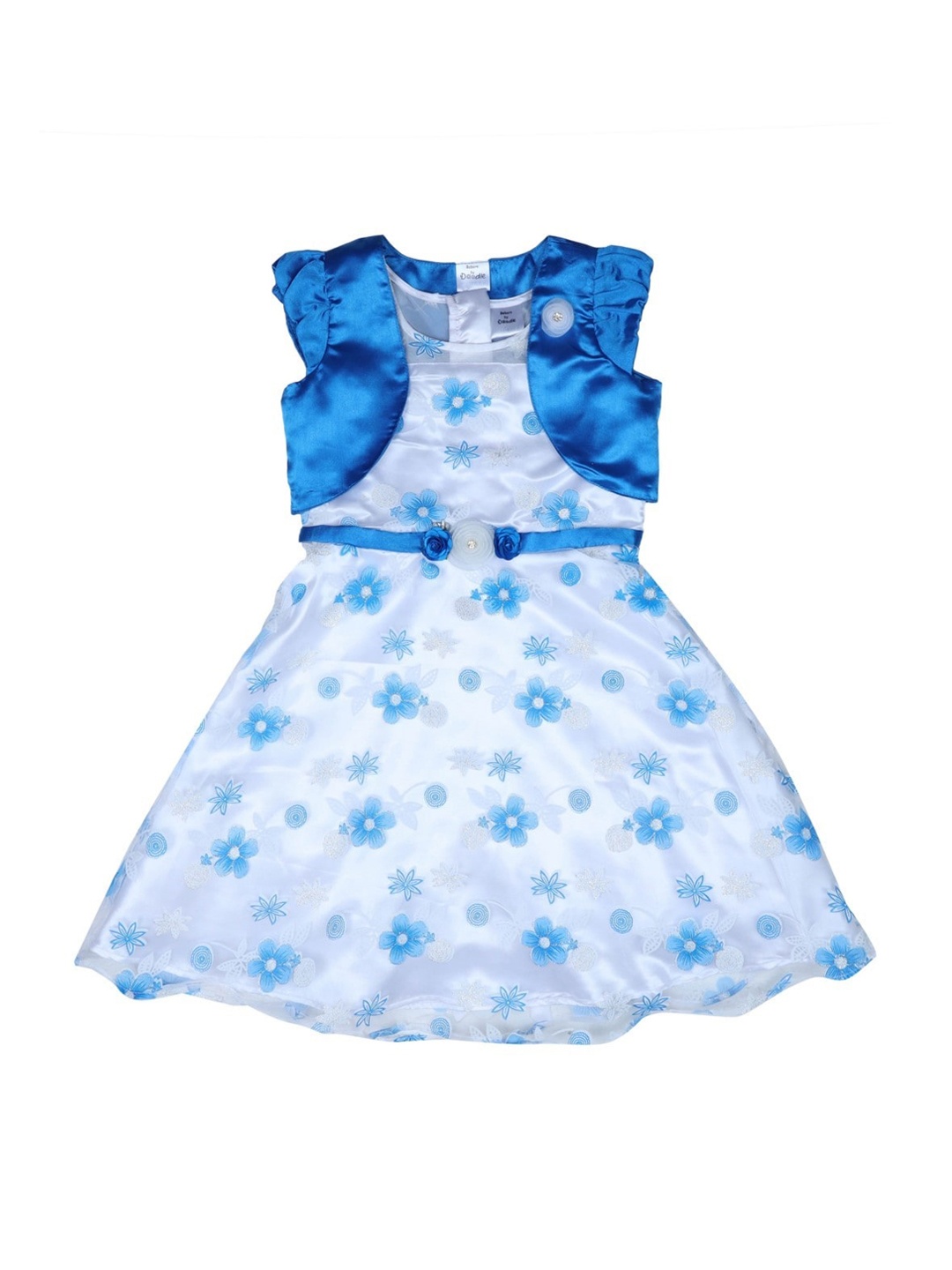

Doodle Girls Blue Printed Fit and Flare Dress
