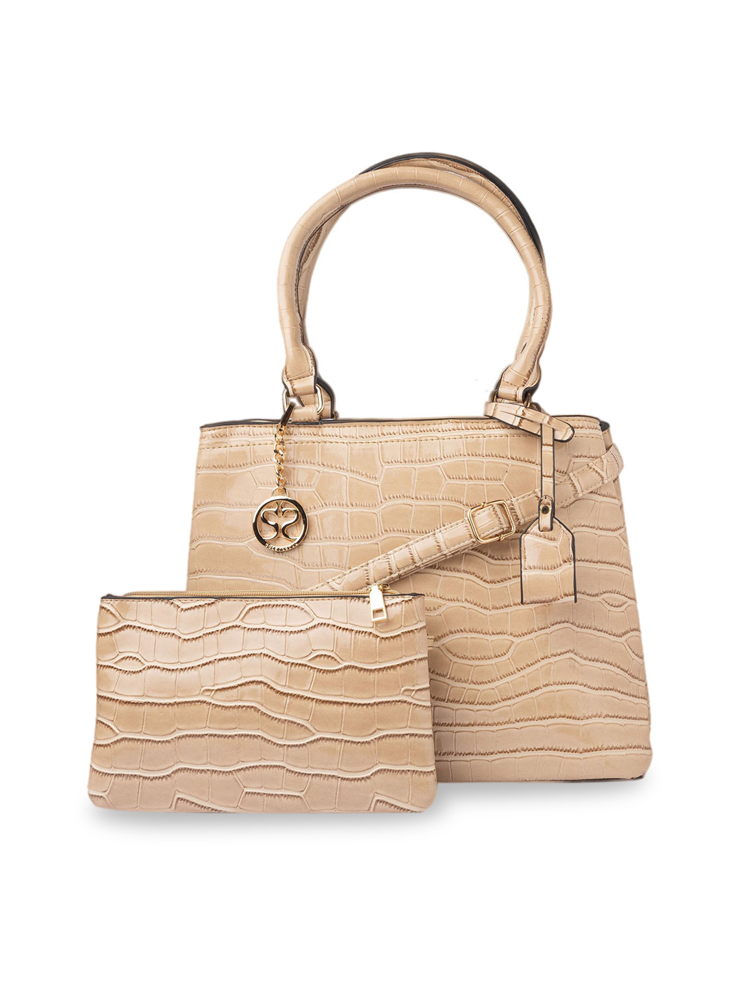 

Sole To Soul Beige Solid Handheld Bag