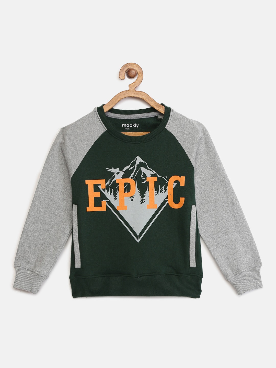 

mackly Boys Green Printed Round Neck T-shirt