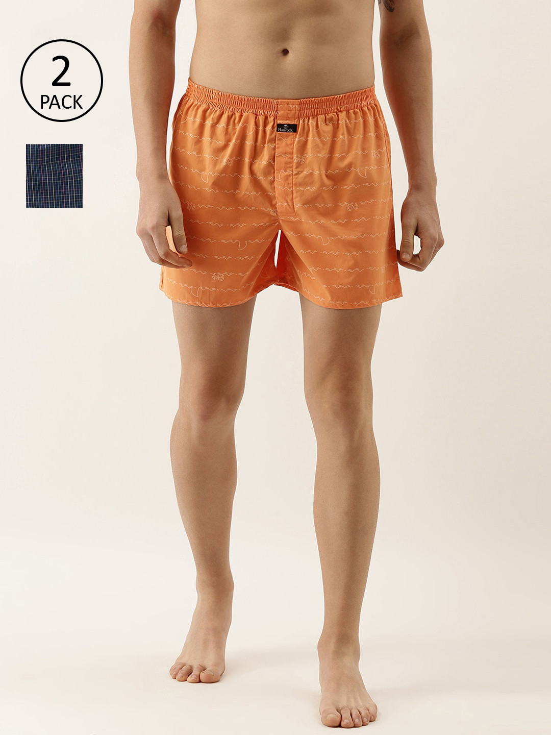 

Hancock Men Pack of 2 Boxers 26002/26003, Orange
