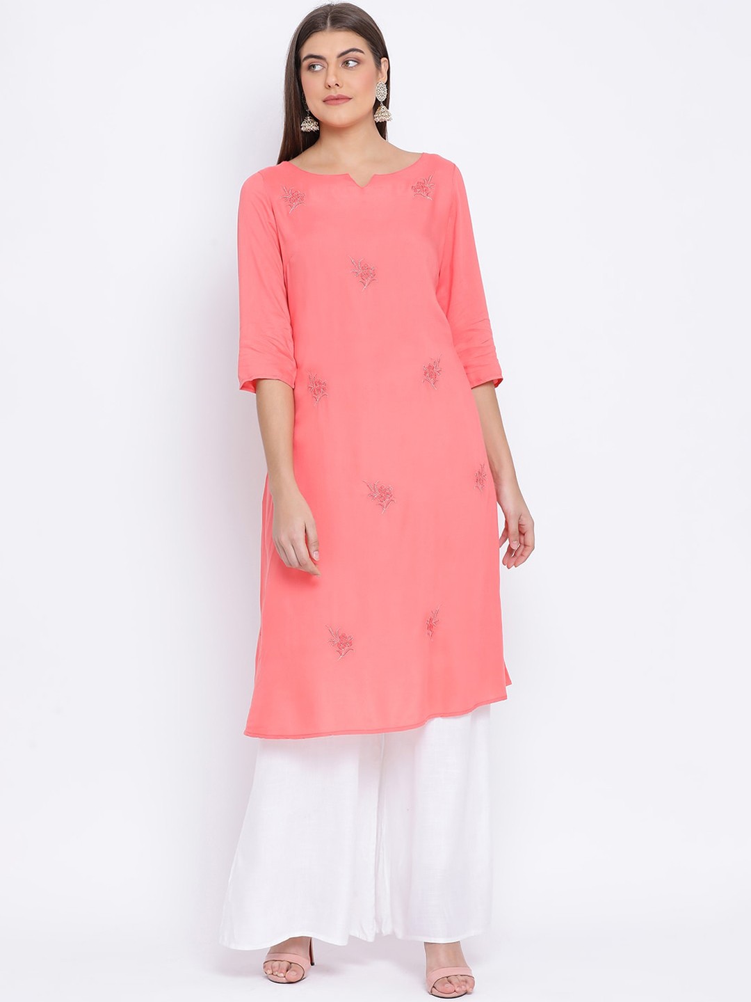 

Oxolloxo Women's Pink Solid Tunic
