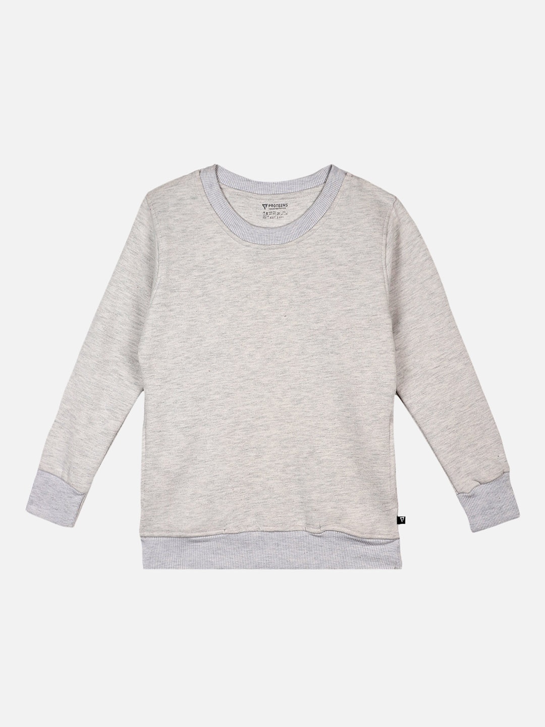 PROTEENS Girls Grey Solid Sweatshirt