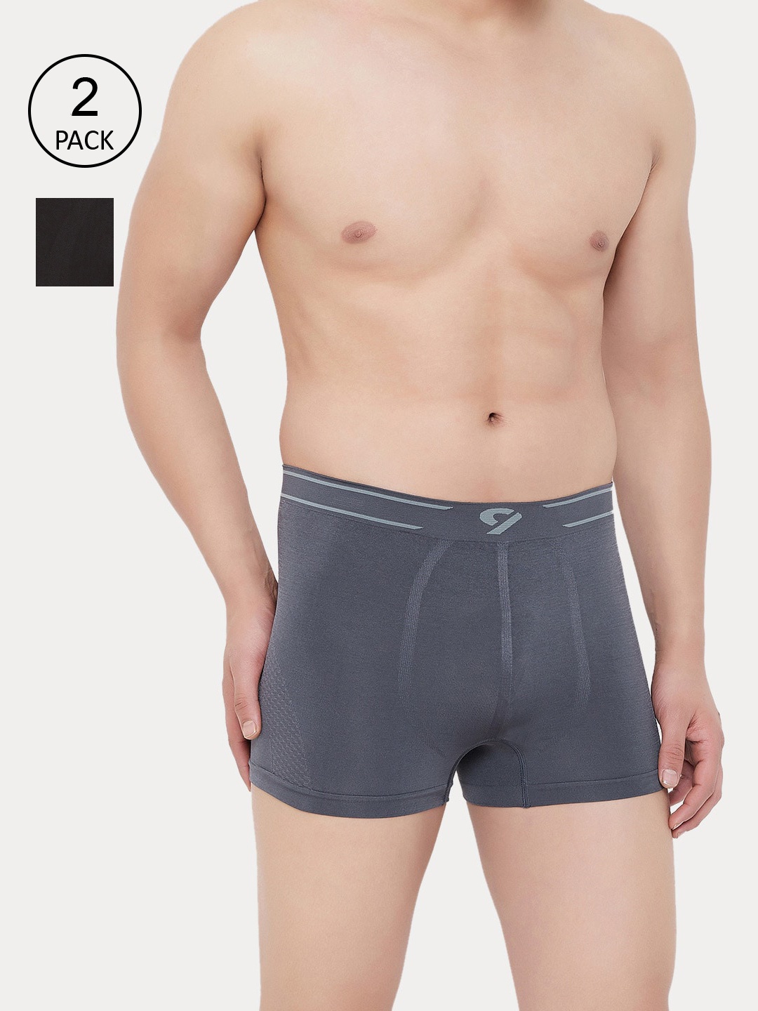 

C9 AIRWEAR Men Pack of 2 Assorted Trunks P604JetBlack_P602