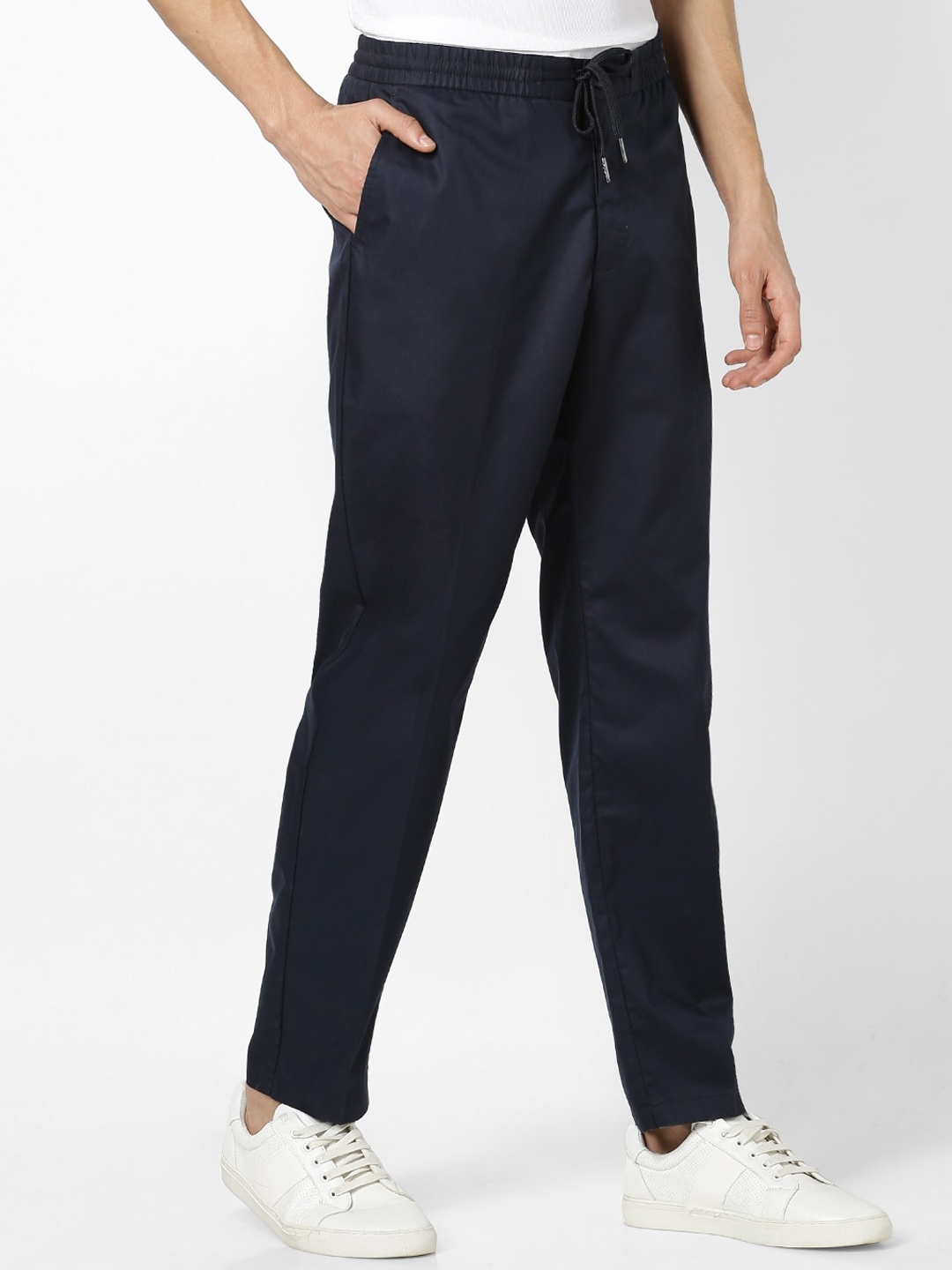 

Celio Men Navy Blue Straight Fit Solid Regular Trousers