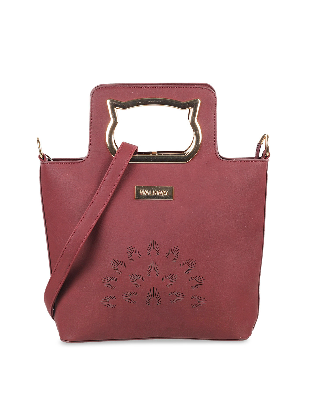 

WALKWAY by Metro Maroon Solid Handheld Bag