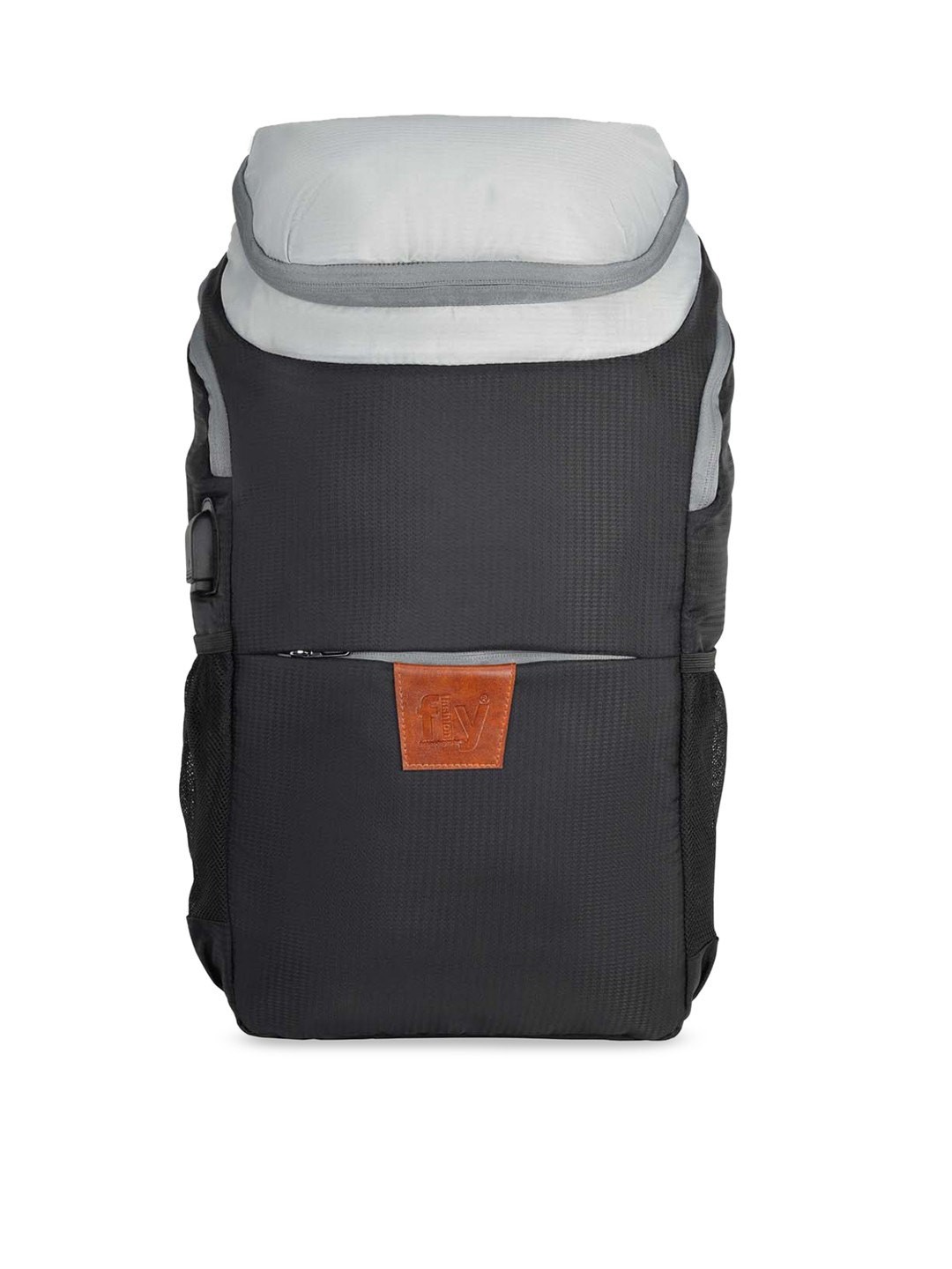 

Fly Fashion Unisex Black & Grey Brand Logo Backpack