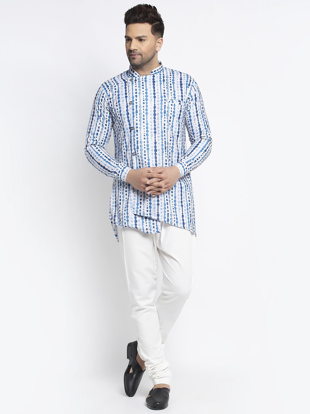 

Benstoke Men Multi Printed Angrakha Kurta with Pyjamas