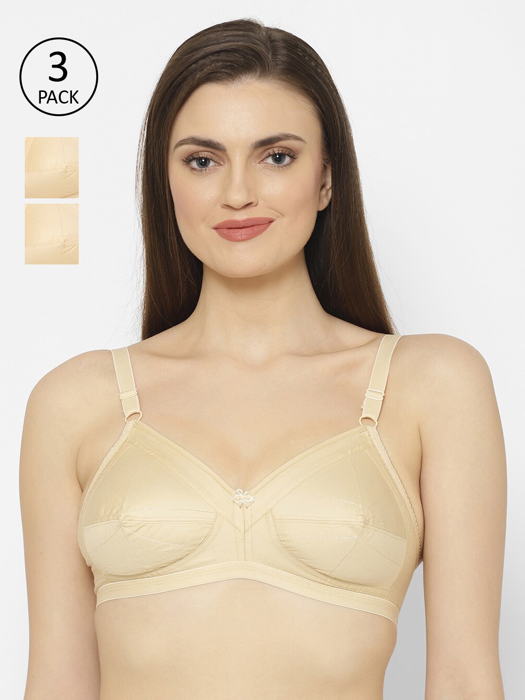 

Floret Nude-Coloured Solid Non-Wired Non Padded Everyday Bra