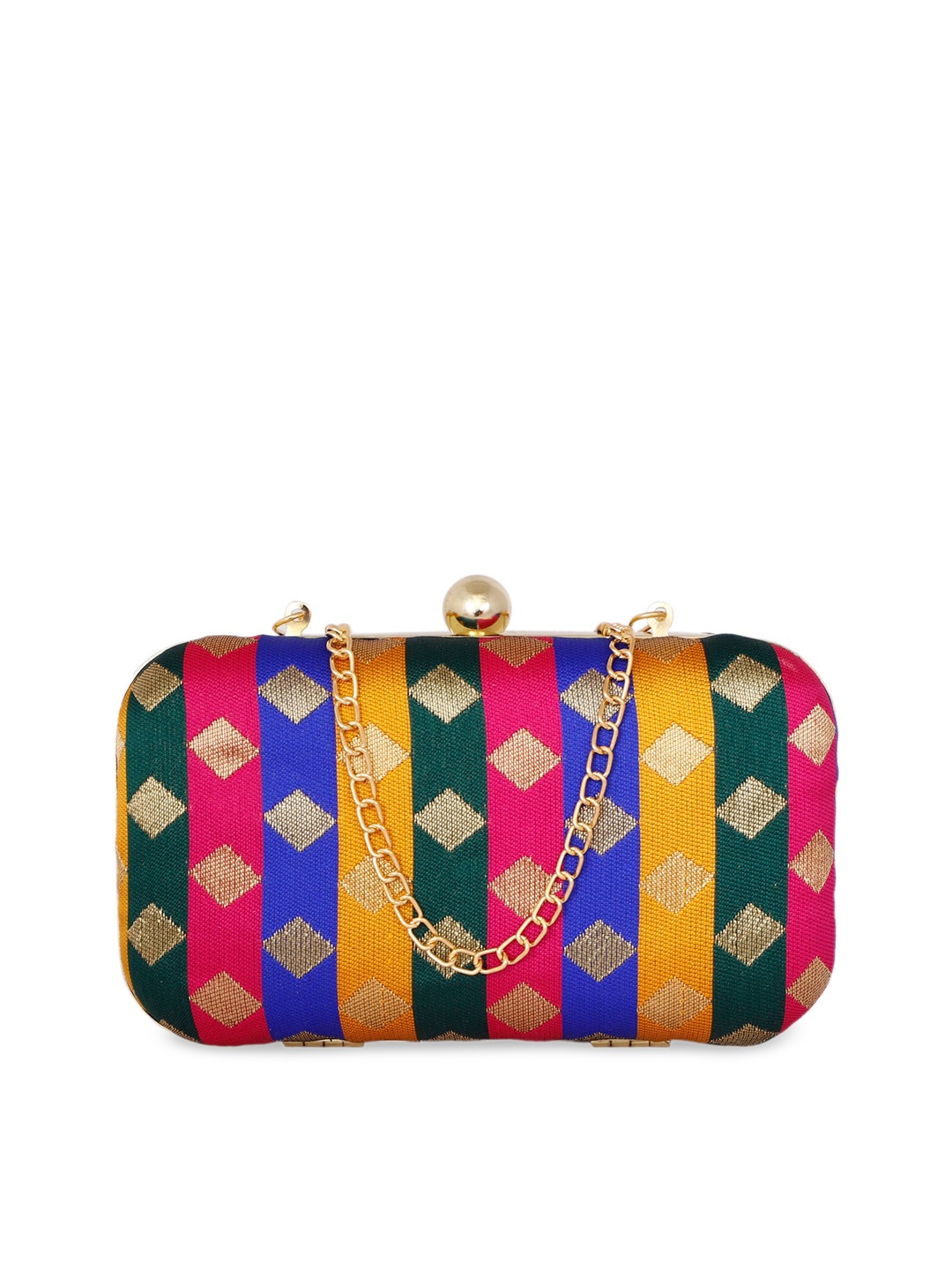 

REZZY Multicoloured Embroidered Clutch, Multi