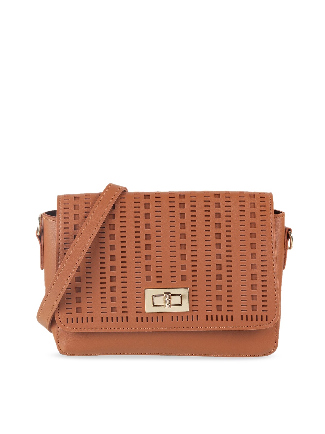 

WALKWAY by Metro Tan Brown Self Design Sling Bag
