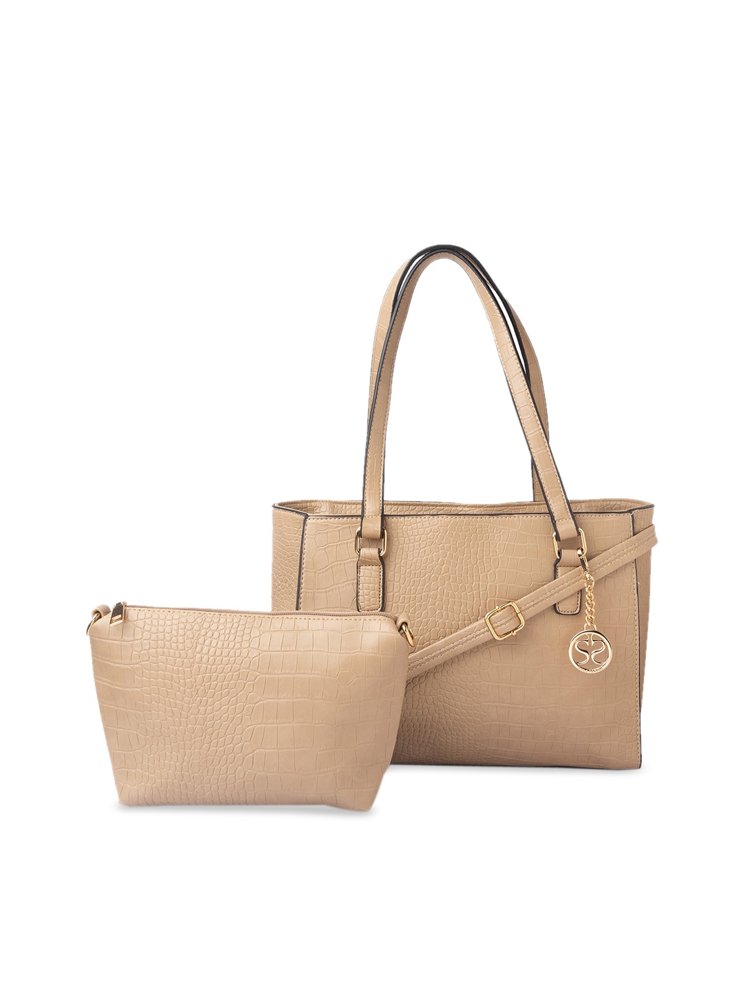 

Sole To Soul Beige Textured Shoulder Bag