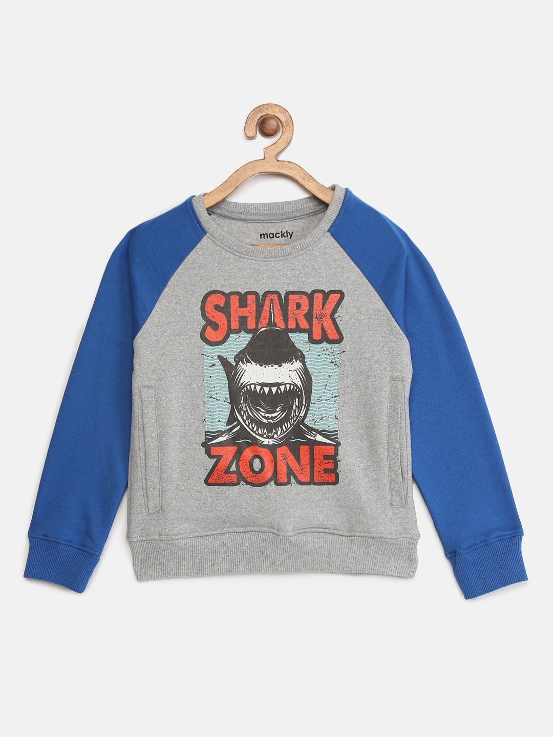 

mackly Boys Blue Printed Round Neck T-shirt