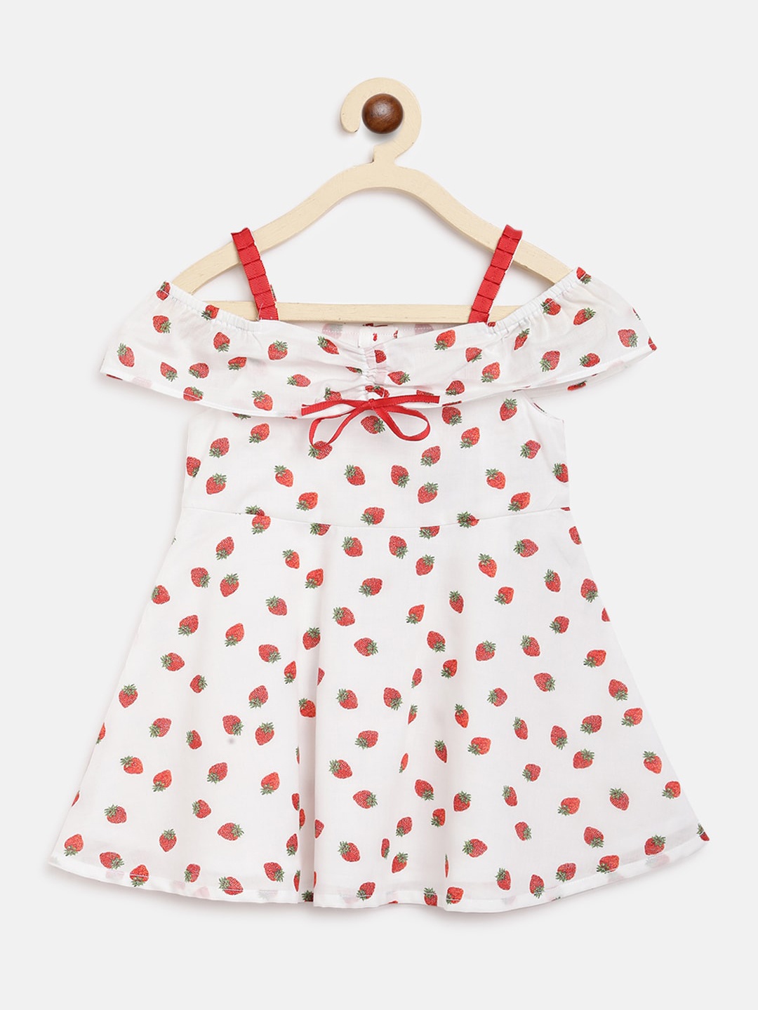 

Nauti Nati Girls White Printed A-Line Dress