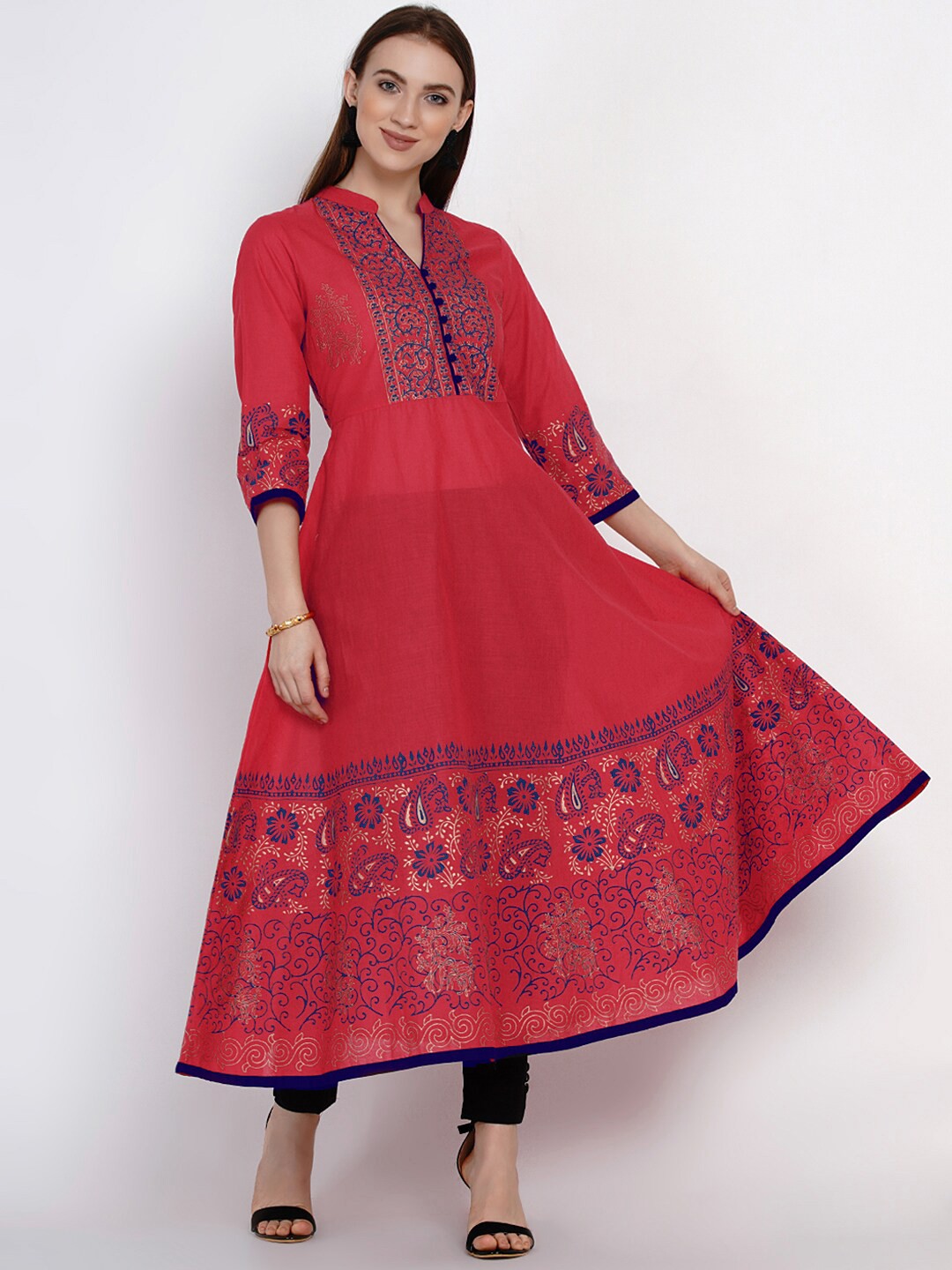 

Akshatani Women Rose Yoke Design Anarkali Kurta