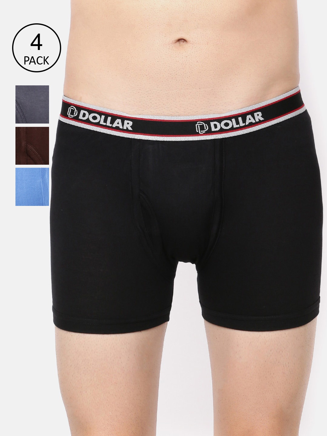 

Dollar Bigboss Men Solid Pack of 4 Combed Cotton Classy Trunks MDTR-08-PO4-C2, Assorted