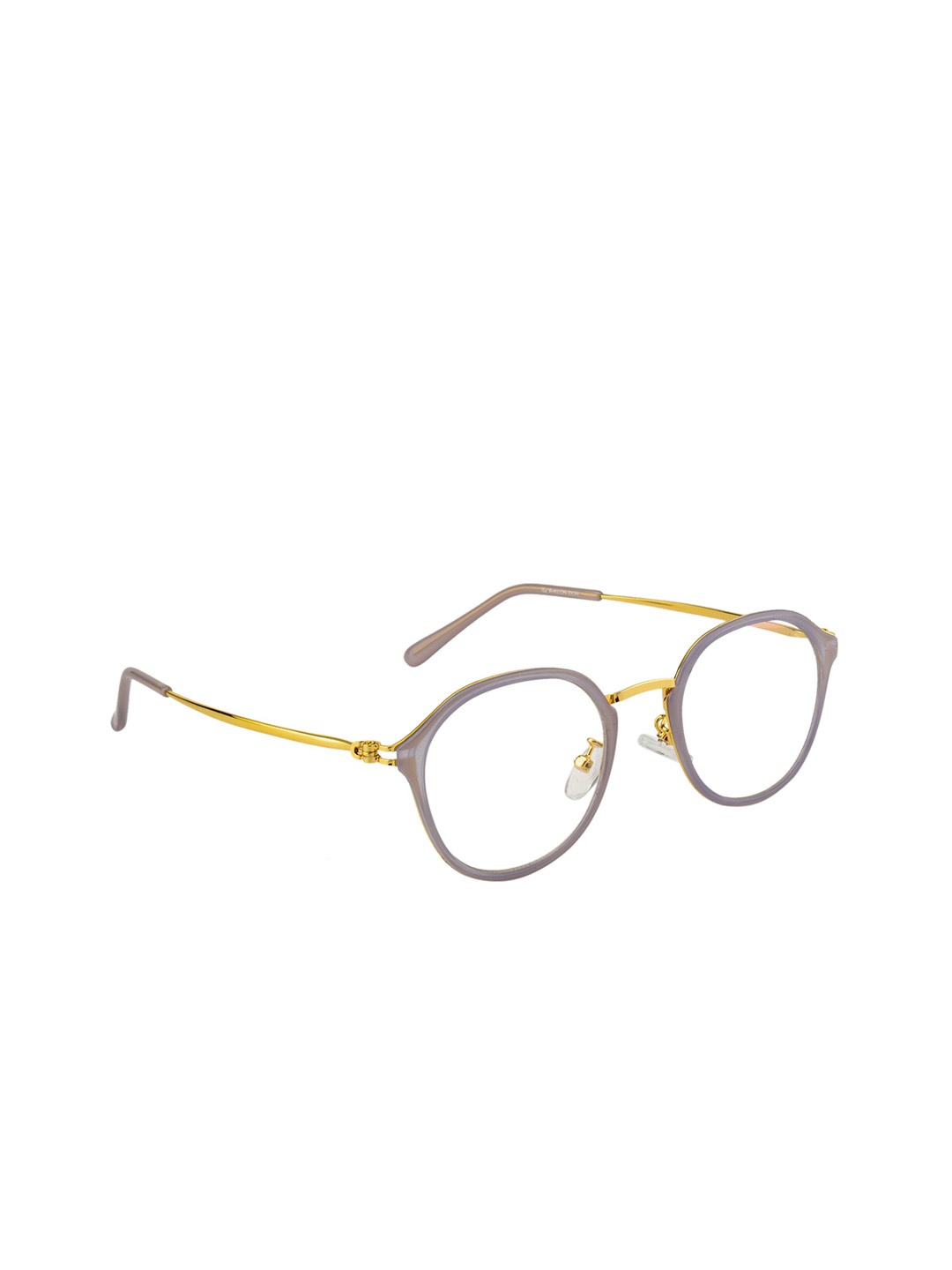

Ted Smith Unisex Gold-Toned & Grey Colourblocked Full Rim Round Frames Eyeglasses