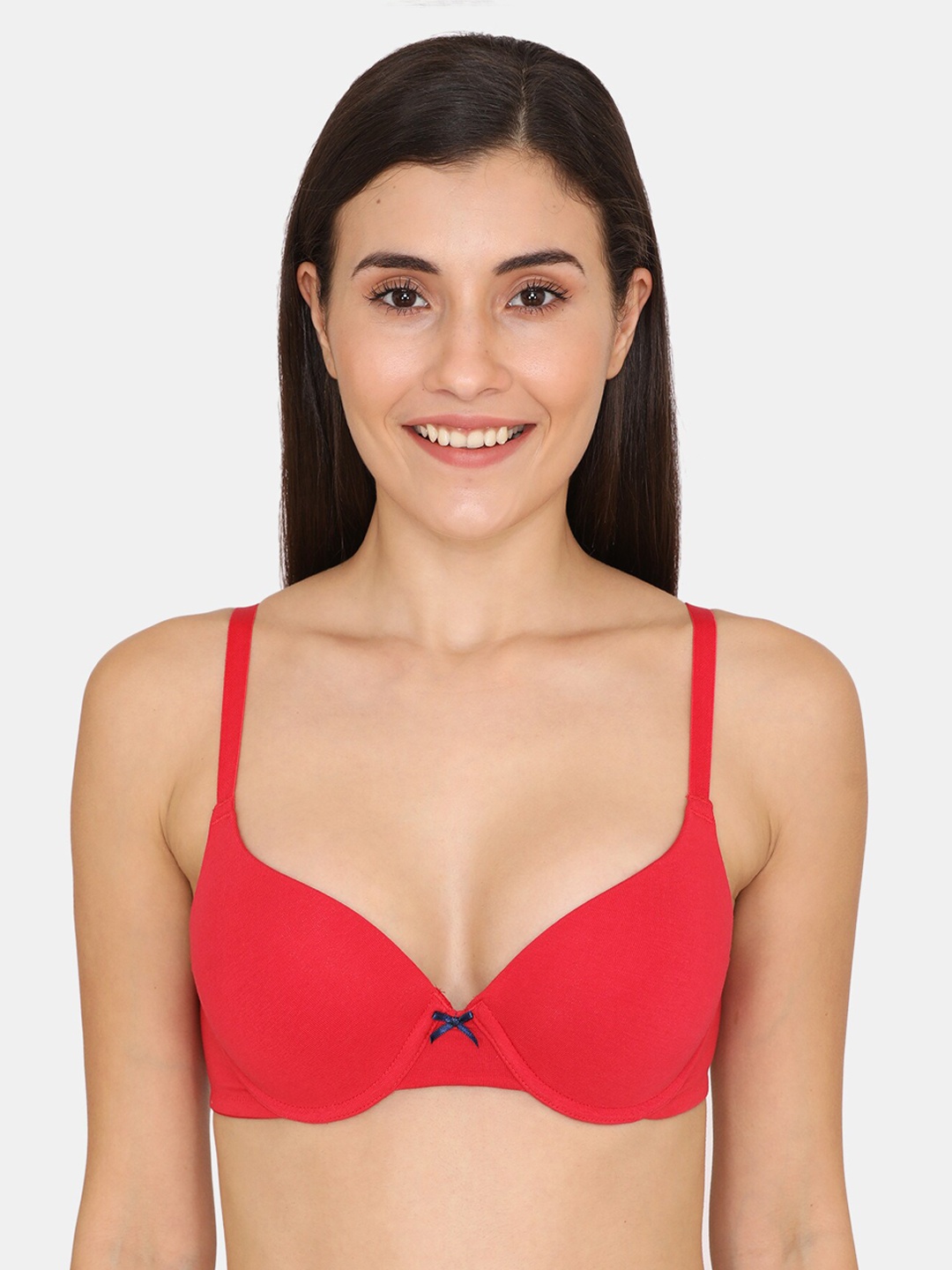 

Zivame Red Push-Up Bra Half Coverage Underwired - Lightly Padded