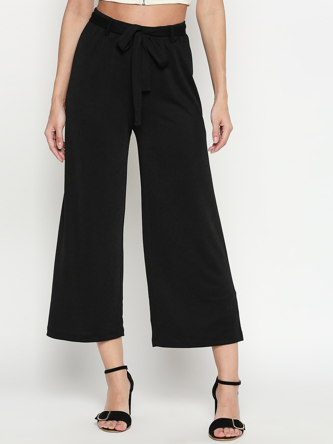 

Honey by Pantaloons Women Black Regular Fit Solid Culottes