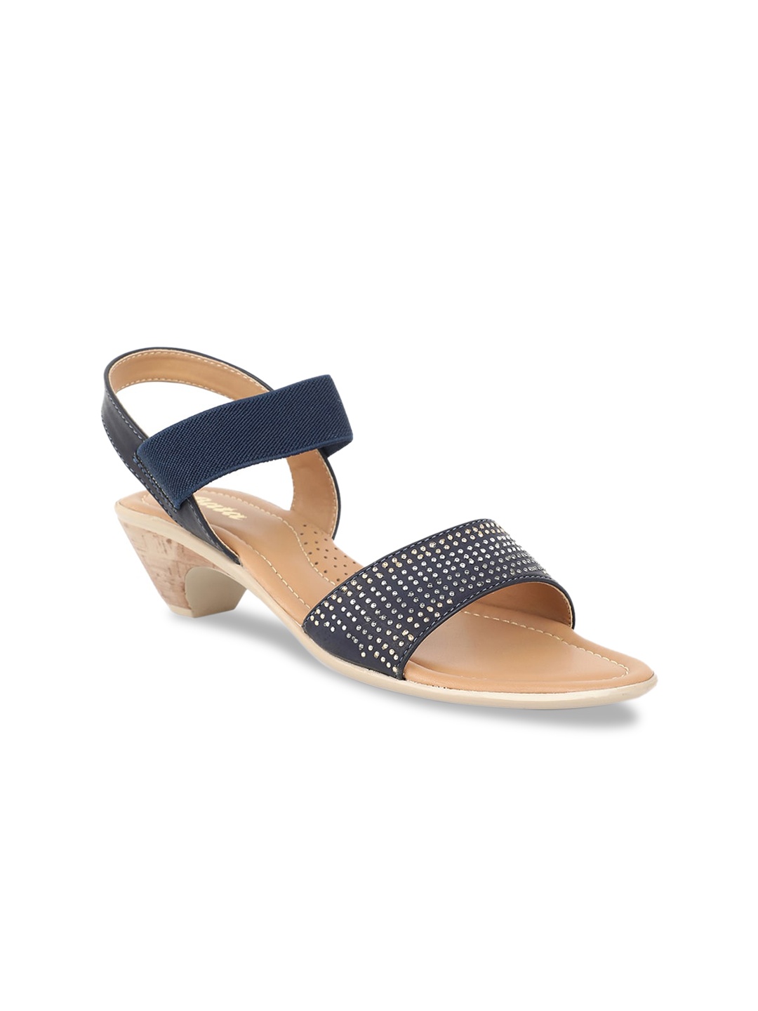 

Bata Women Navy Blue Embellished Block Heels