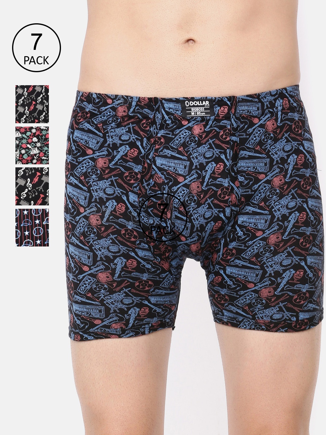 

Dollar Bigboss Men Pack Of 7 Assorted Trunks MDTR-12-PO7