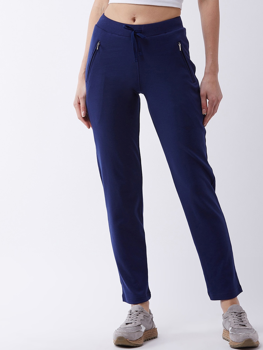 

FEMEA Women Navy Blue Solid Track Pants
