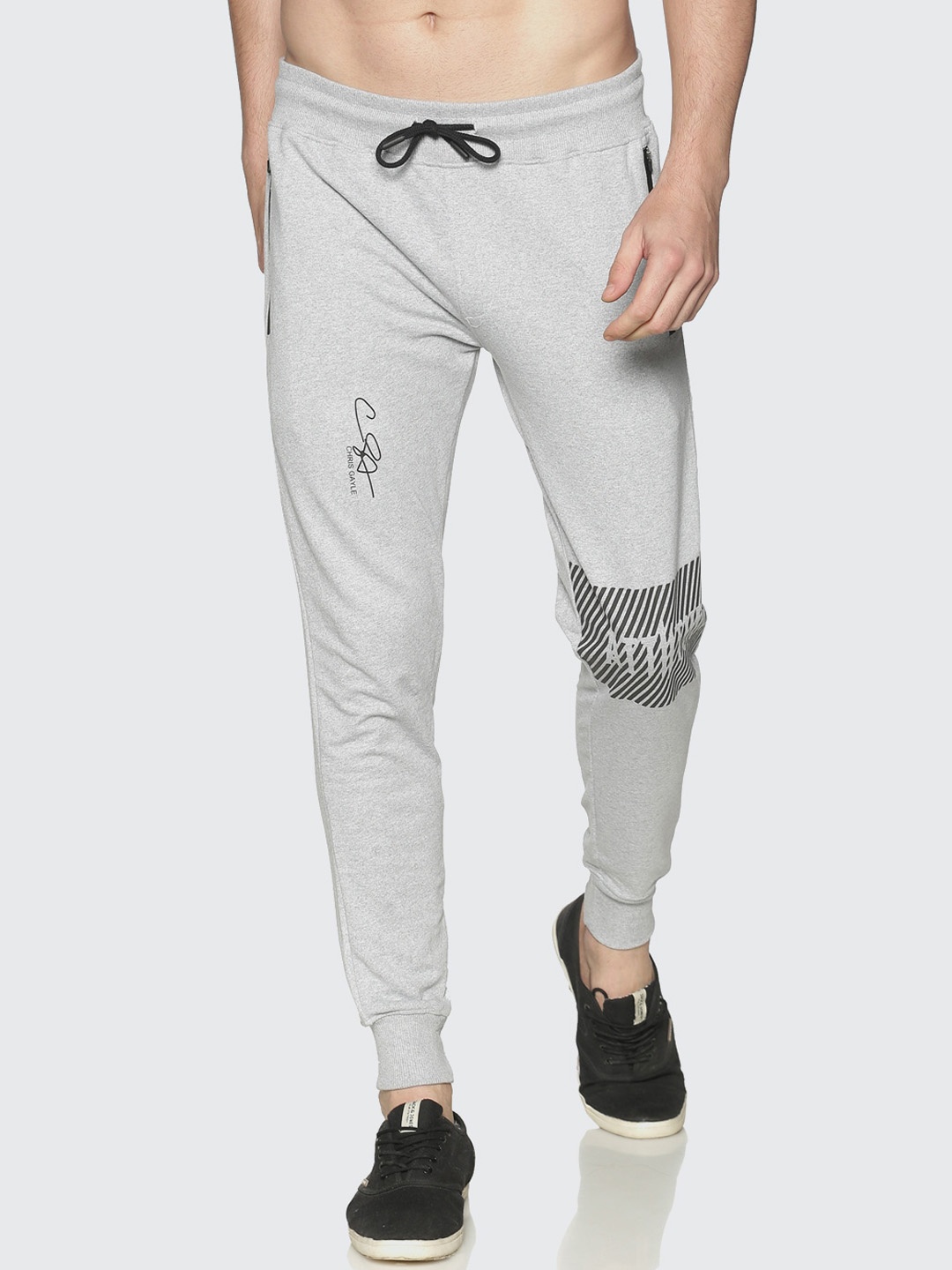 

ATTIITUDE Men Grey Solid Slim-Fit Joggers