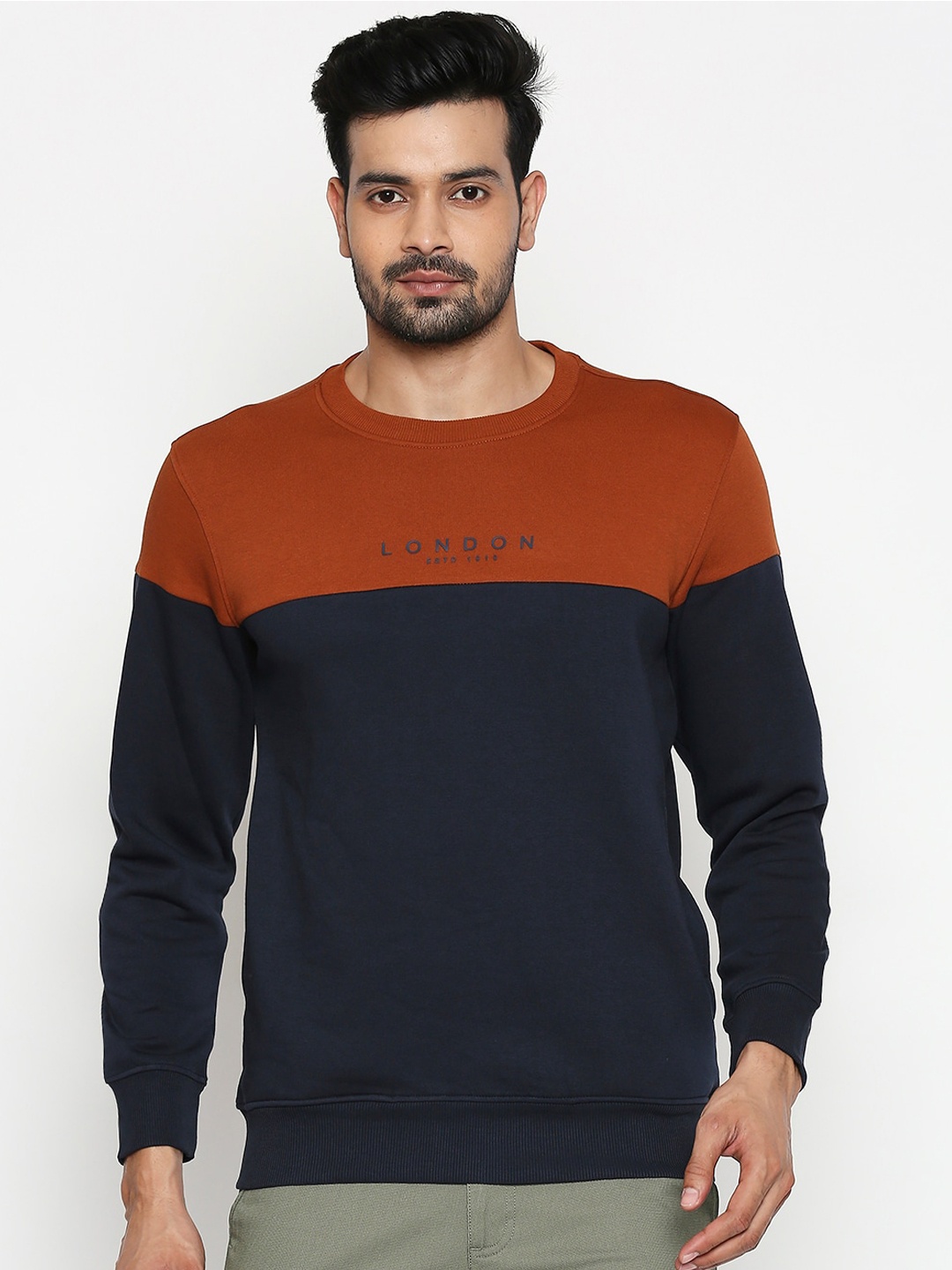 BYFORD by Pantaloons Men Tan Colourblocked Sweatshirt