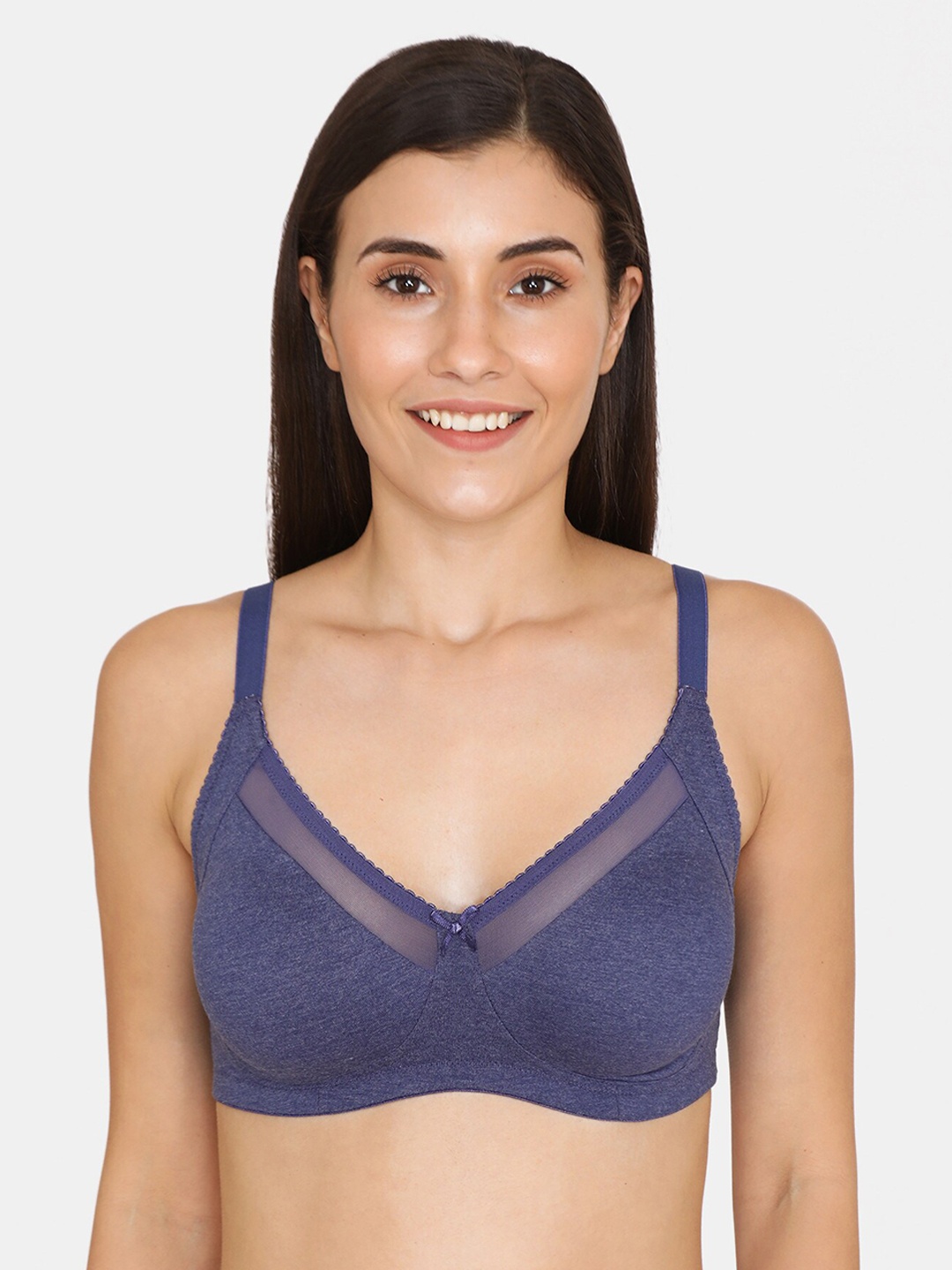 

Zivame Women Blue Solid Non-Wired Non-Padded Everyday Bra ZI10ITCOREABLUE