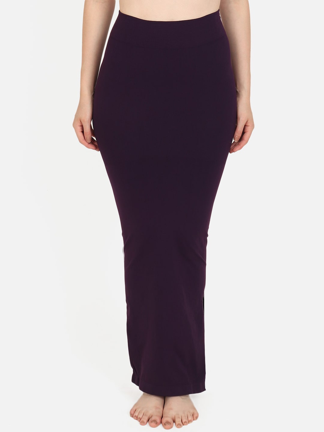 Beau Design Women Purple Solid Saree Shapewear