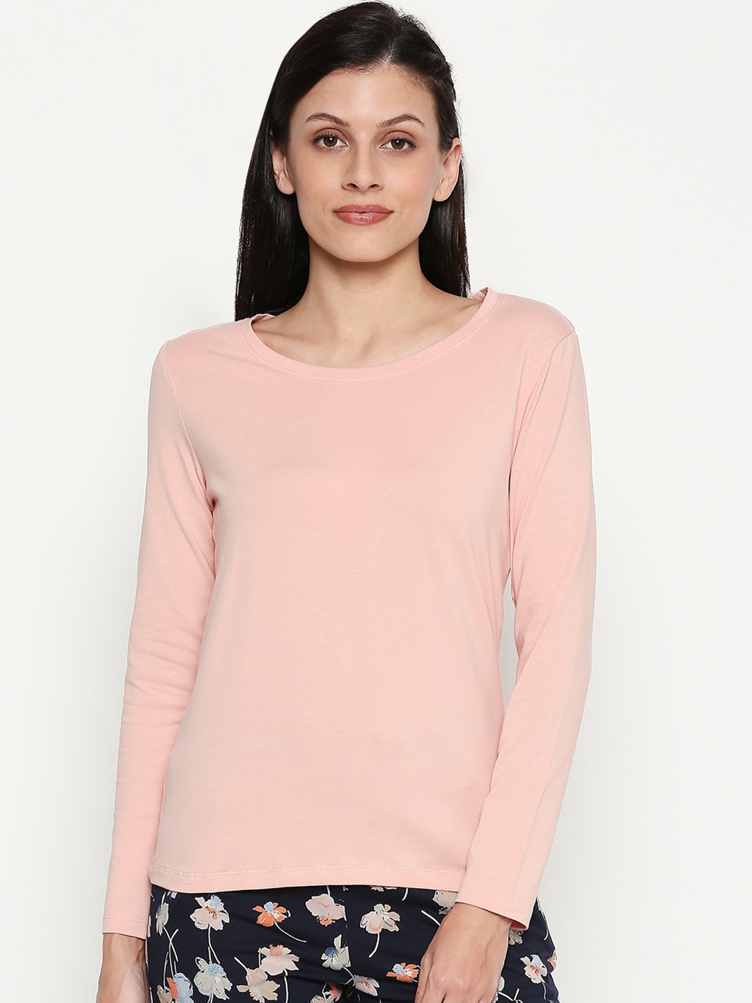 

Dreamz by Pantaloons Women Pink Solid Lounge tshirt