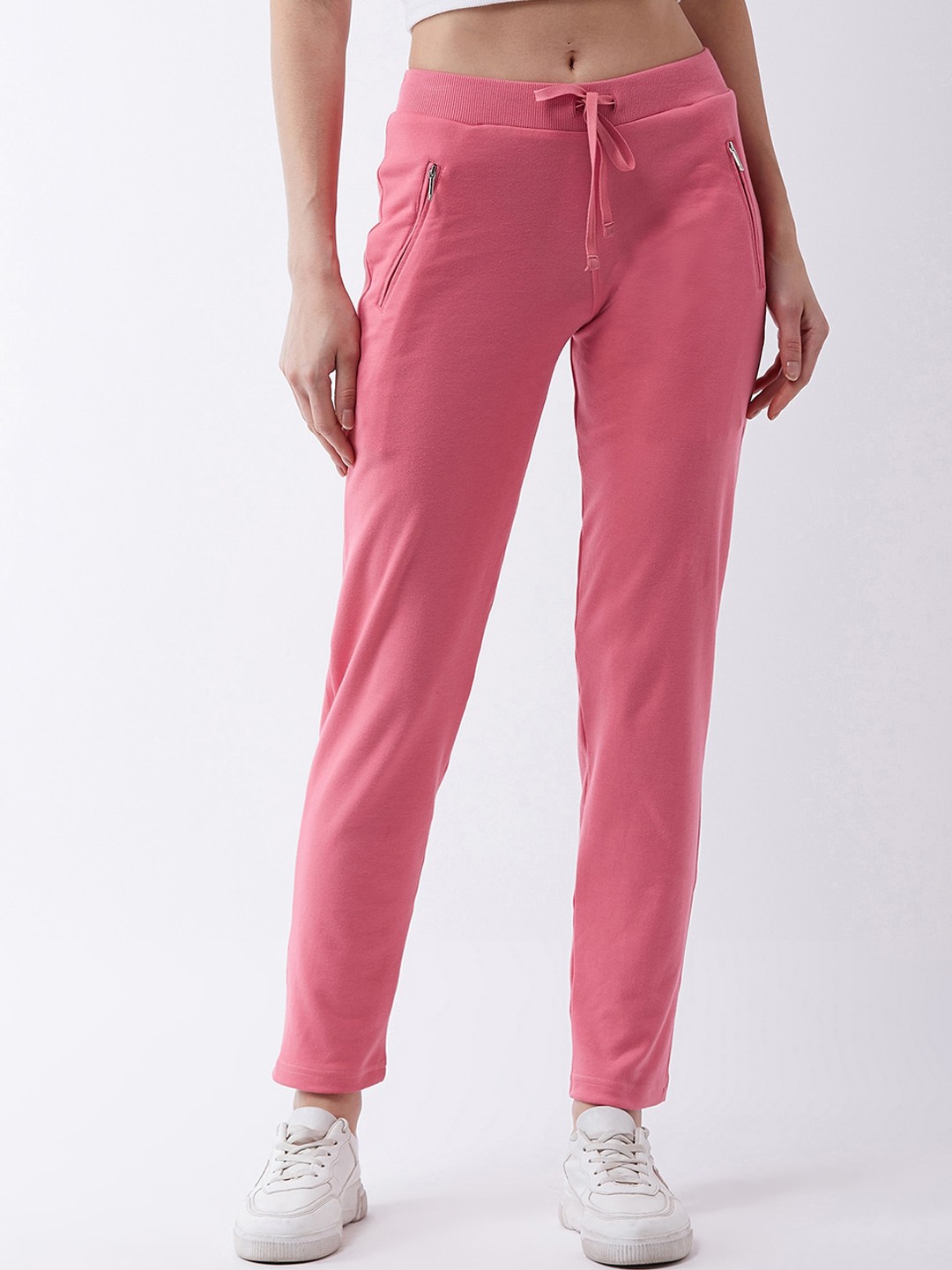

FEMEA Women Pink Solid Slim-Fit Track Pants