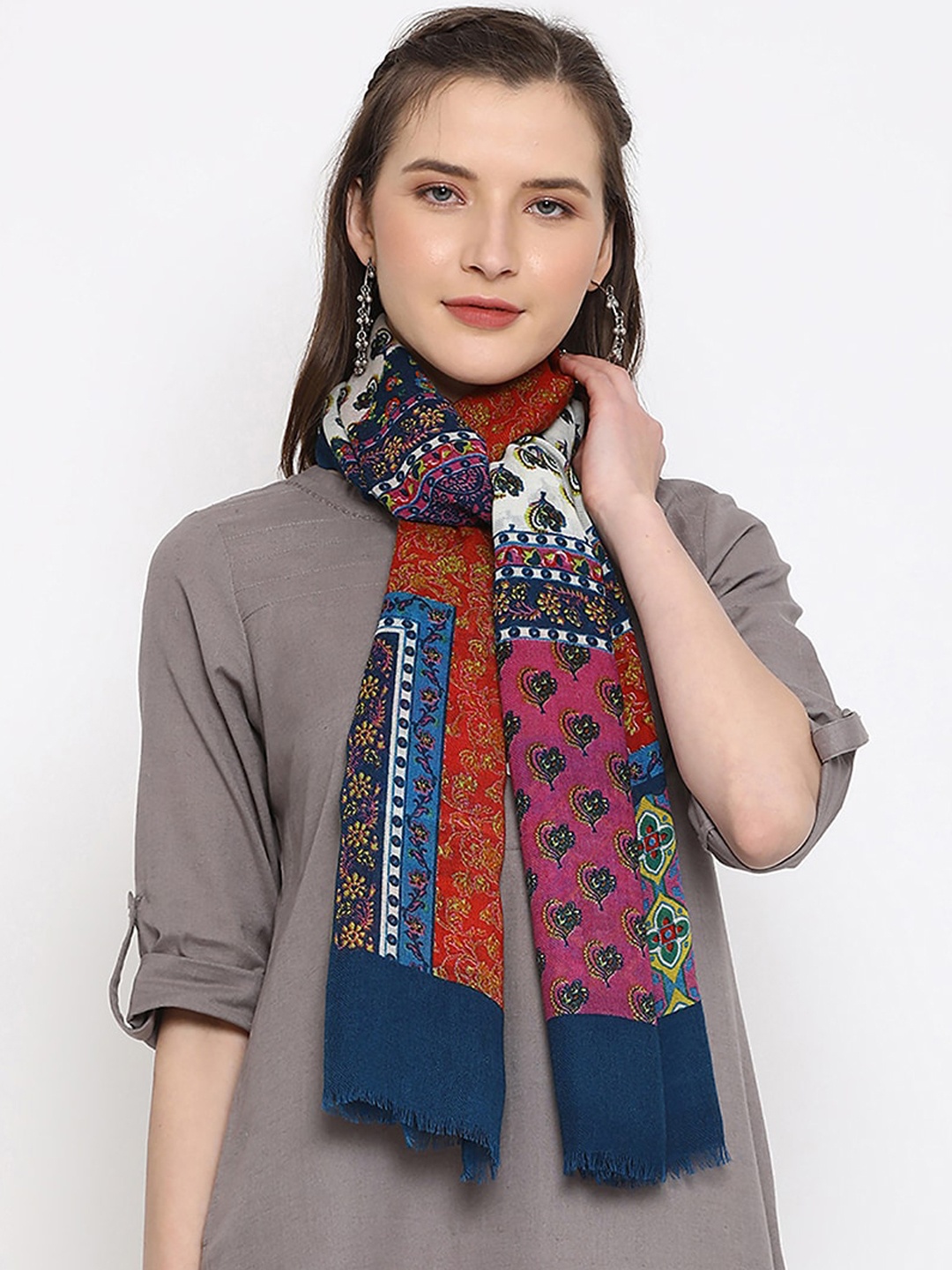 

SHINGORA Women Multicoloured Printed Pure Wool Stole, Multi